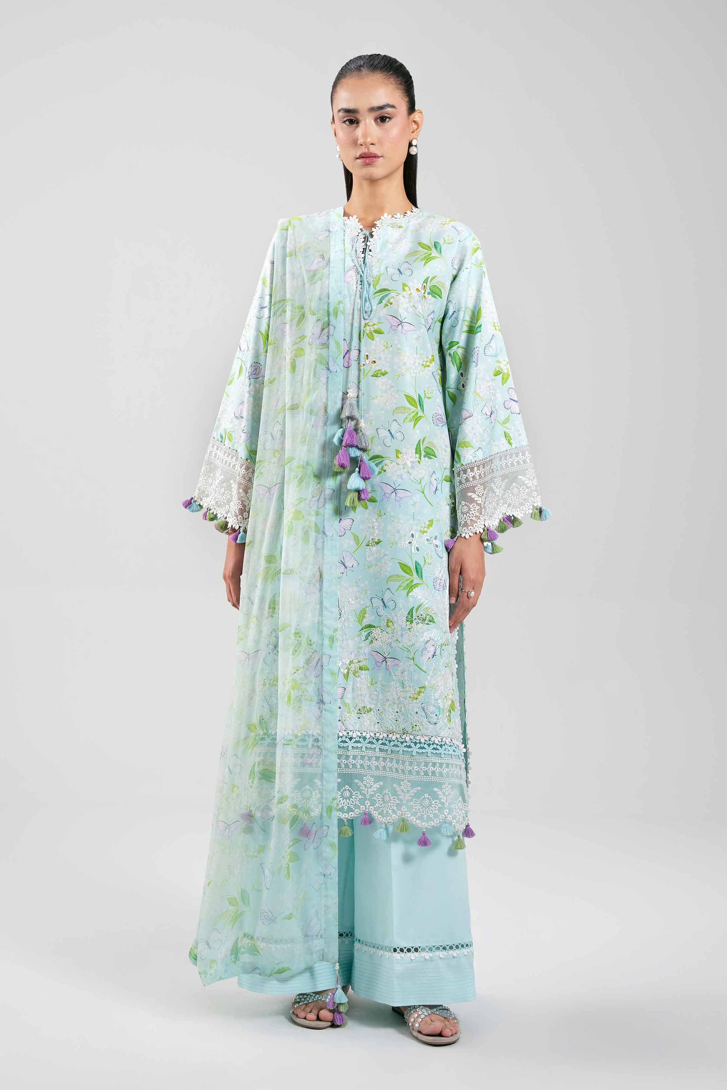 3 Piece - Digital Printed Embroidered Suit - 42601397