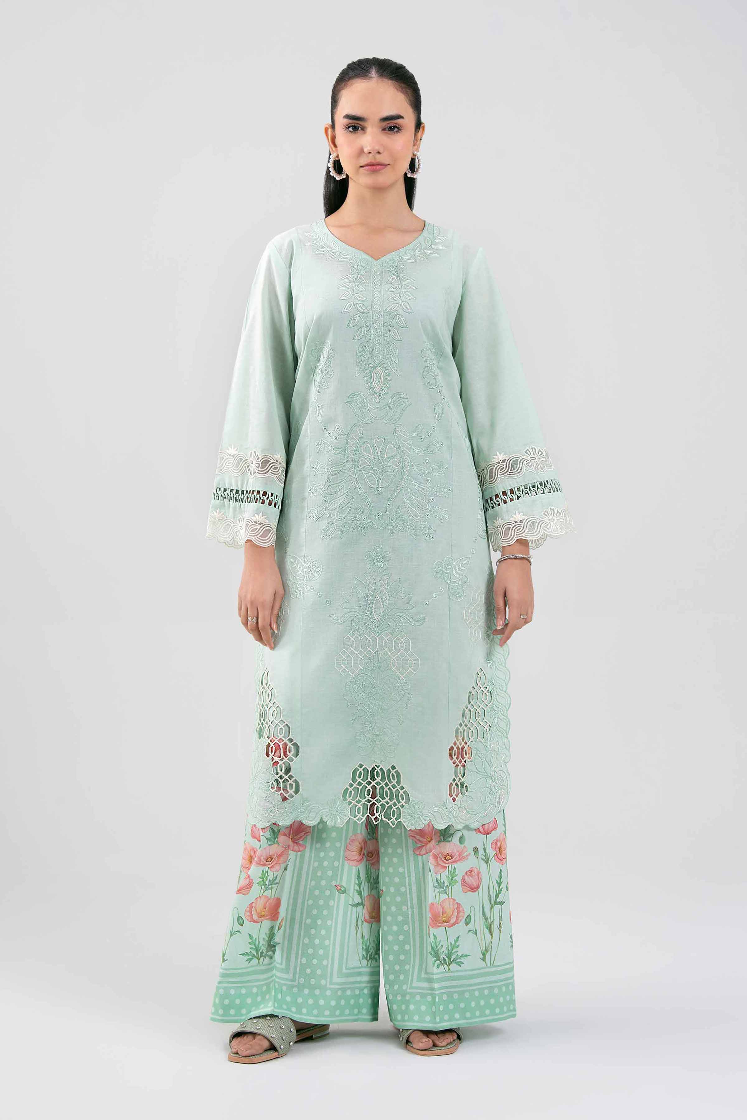 2 Piece - Digital Printed Embroidered Suit - 42601414