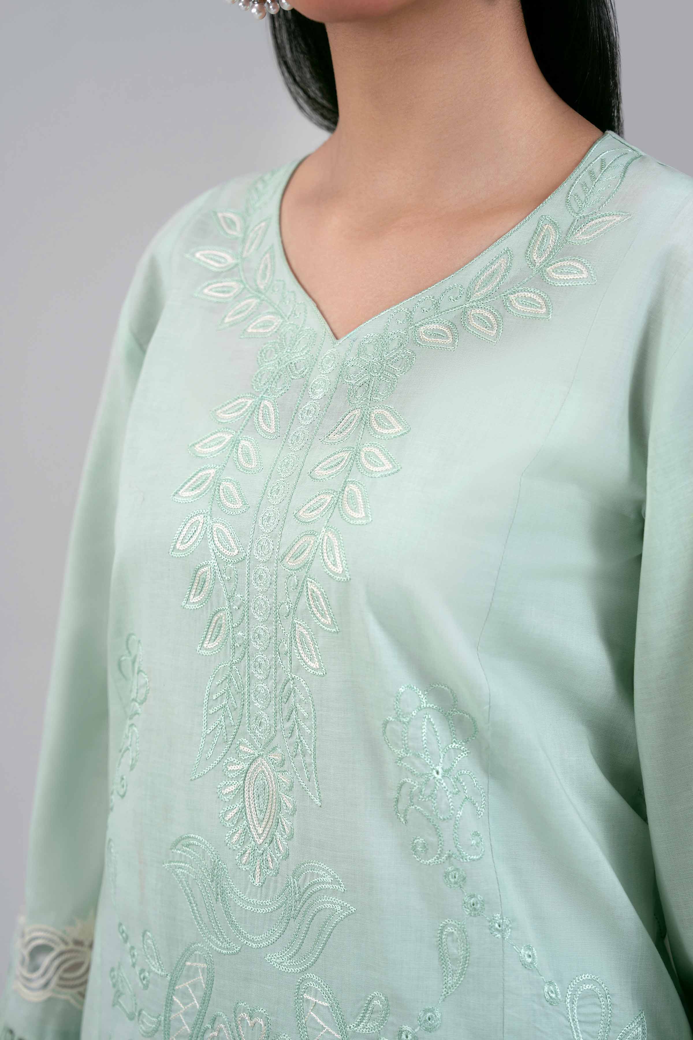 2 Piece - Digital Printed Embroidered Suit - 42601414