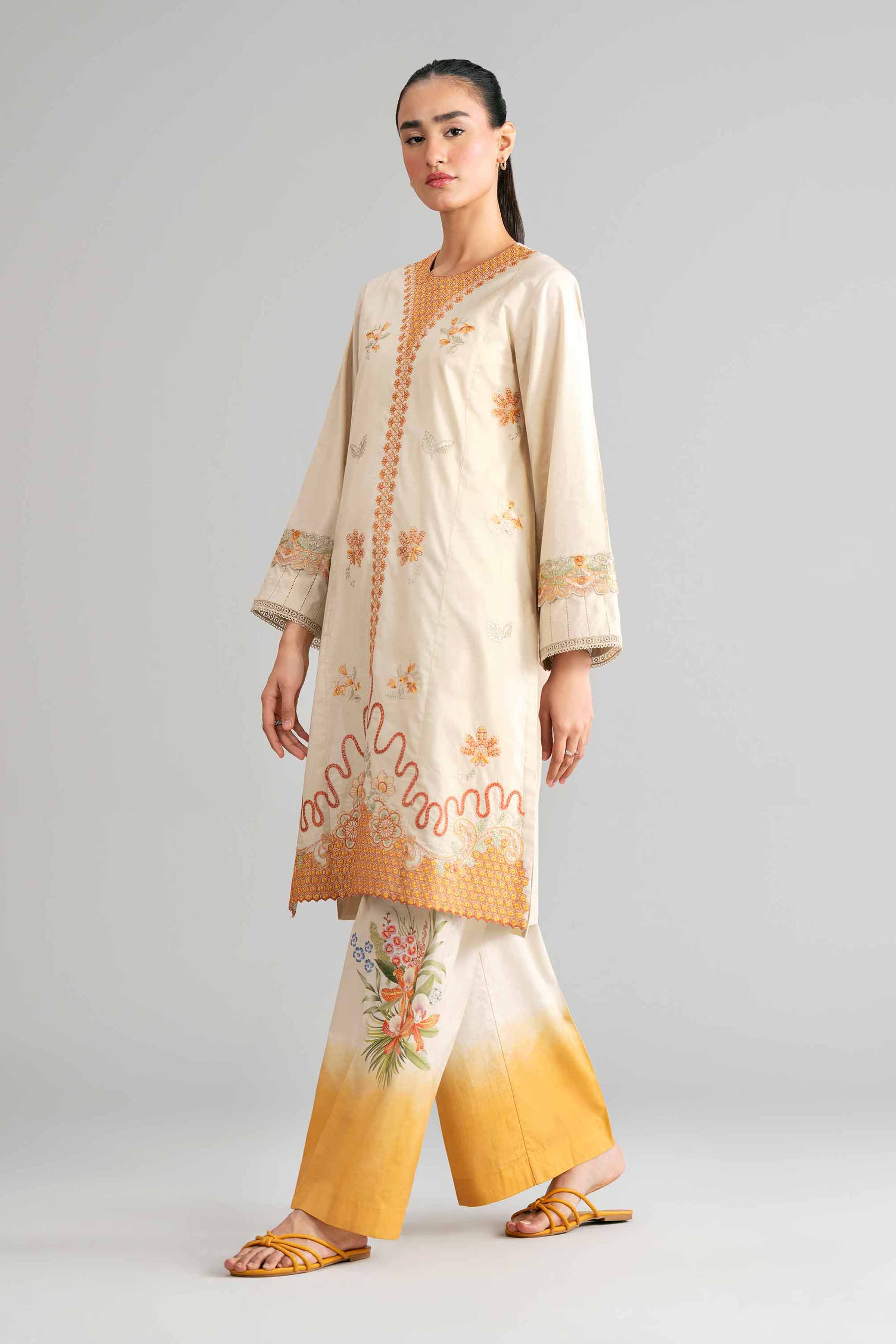 2 Piece - Digital Printed Embroidered Suit - 42601415