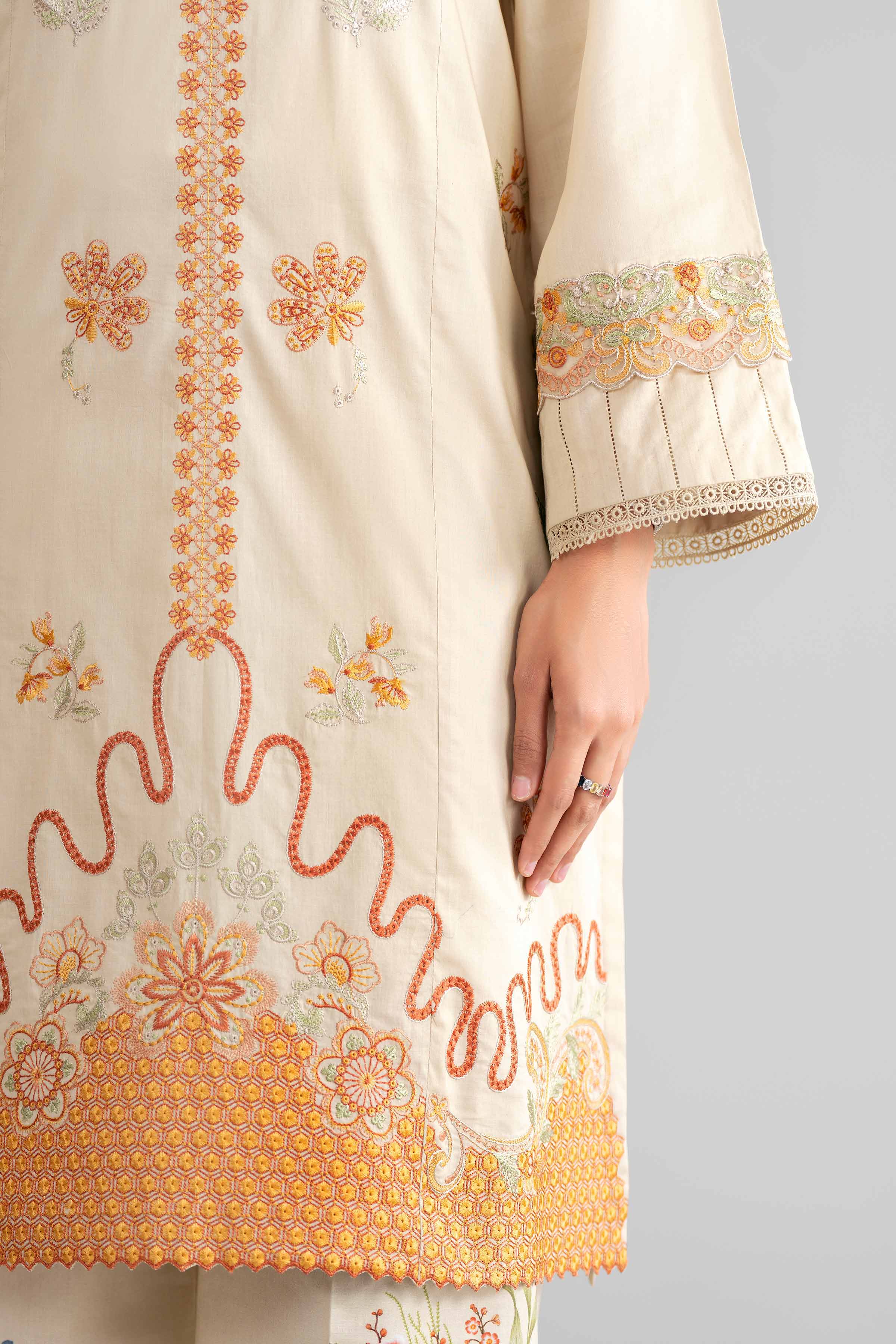 2 Piece - Digital Printed Embroidered Suit - 42601415