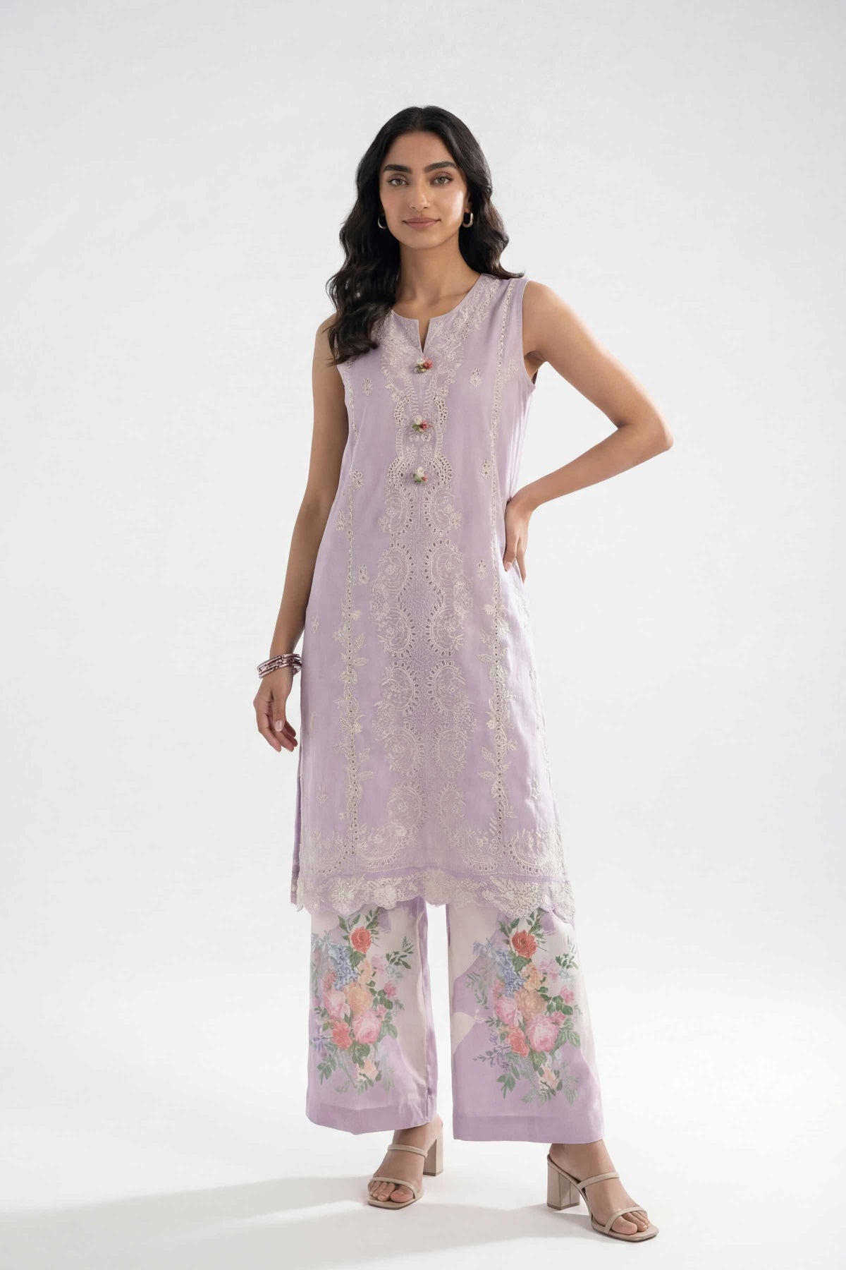 2 Piece - Digital Printed Embroidered Suit - 42601417