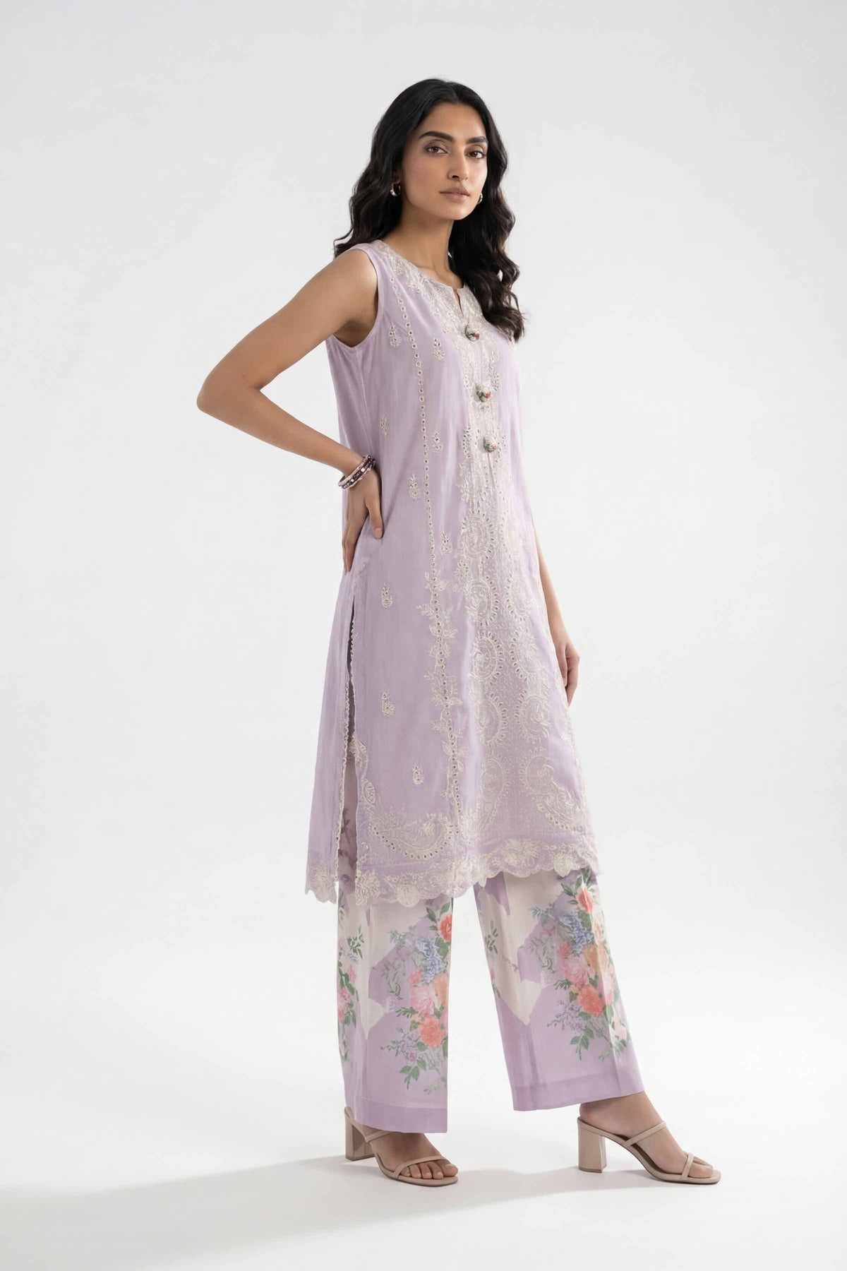 2 Piece - Digital Printed Embroidered Suit - 42601417