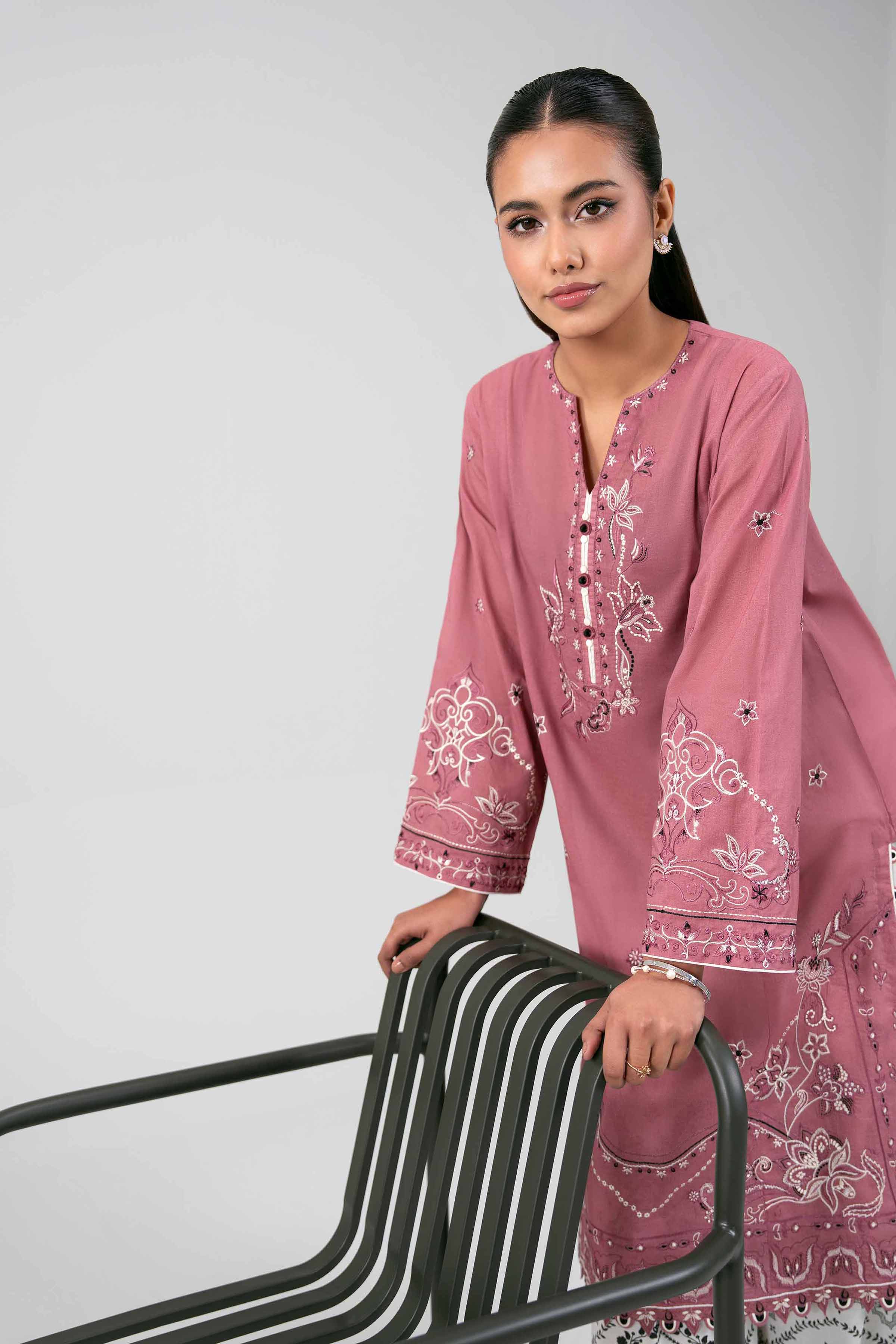 2 Piece - Digital Printed Embroidered Suit - 42601421