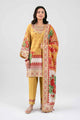3 Piece Embroidered Raw Silk Suit