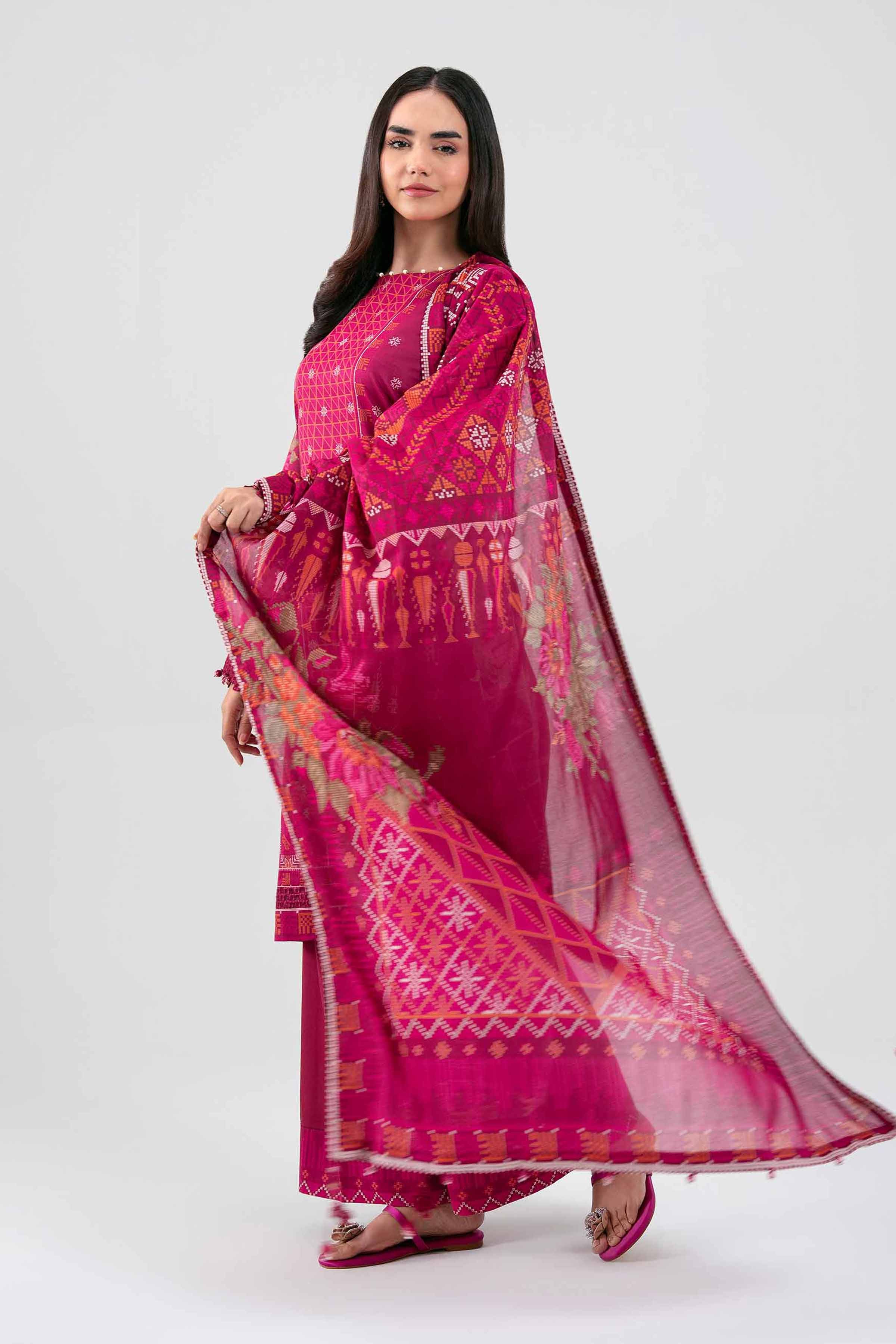 3 Piece - Digital Printed Embroidered Suit - 42601457