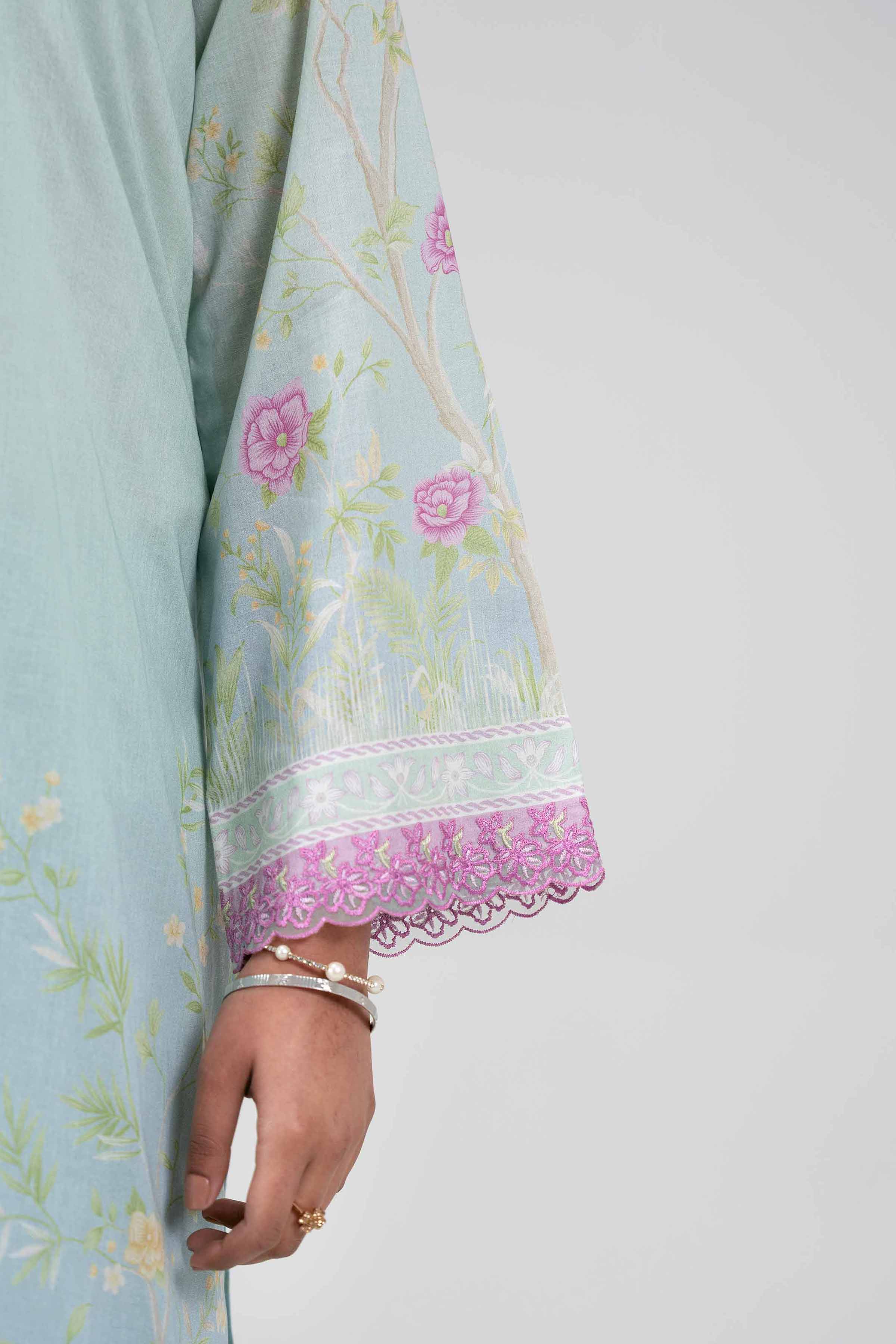 3 Piece - Digital Printed Embroidered Suit - 42601463