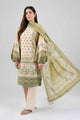 3 Piece Embroidered Raw Silk Suit