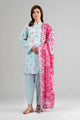 3 Piece Embroidered Pk Raw Silk Suit