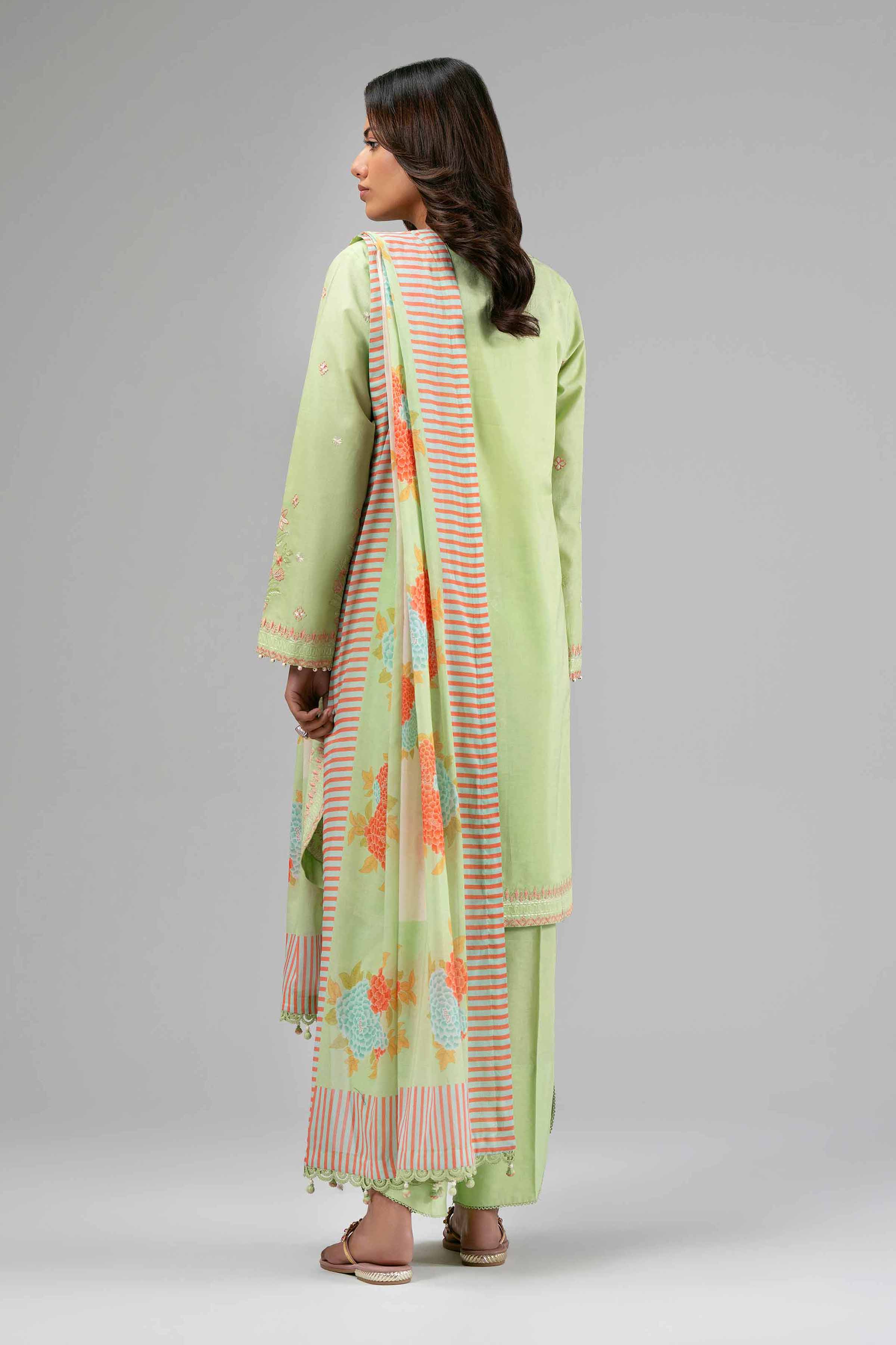 3 Piece - Digital Printed Embroidered Suit - 42601530