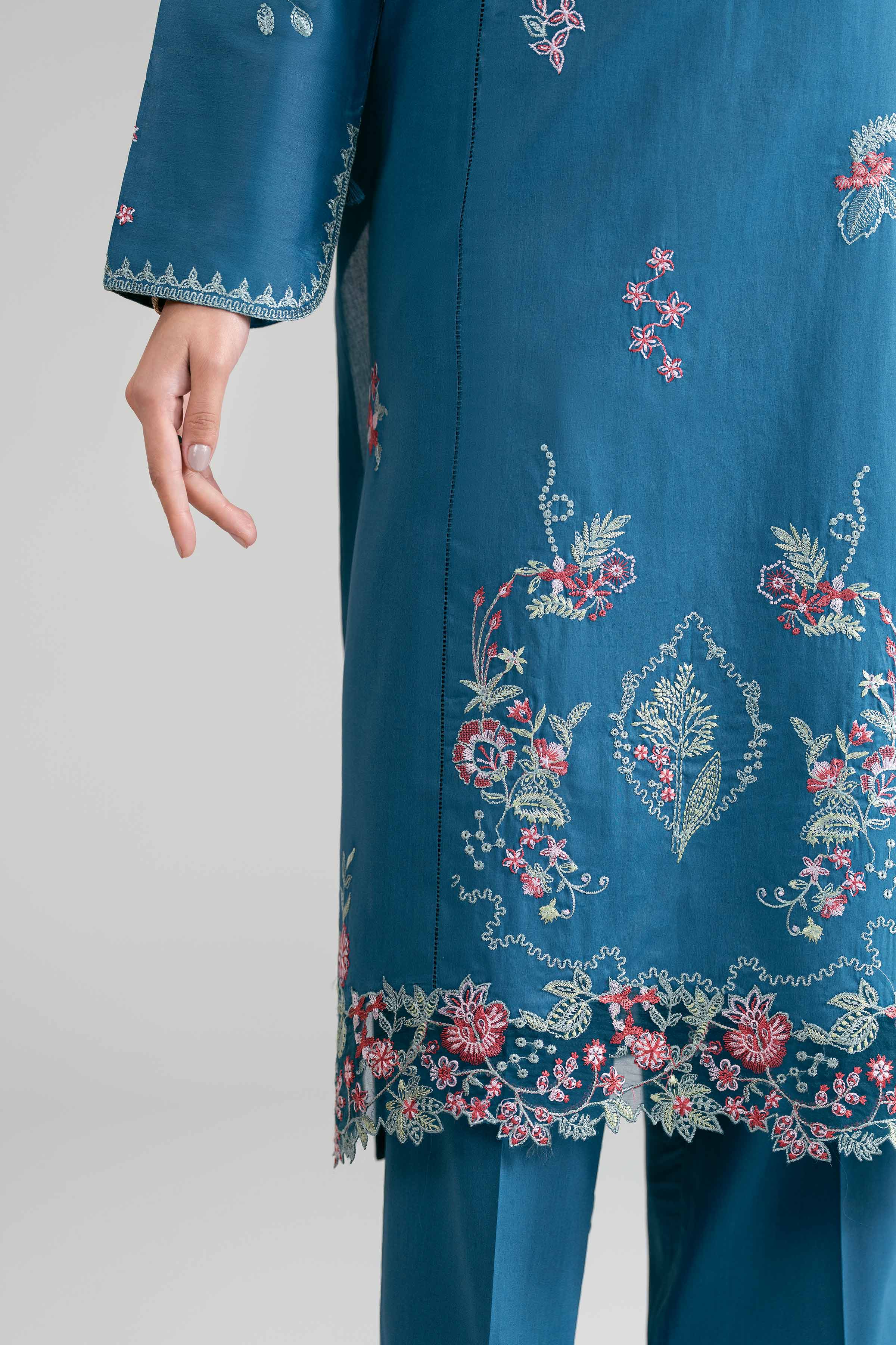 3 Piece - Digital Printed Embroidered Suit - 42601533