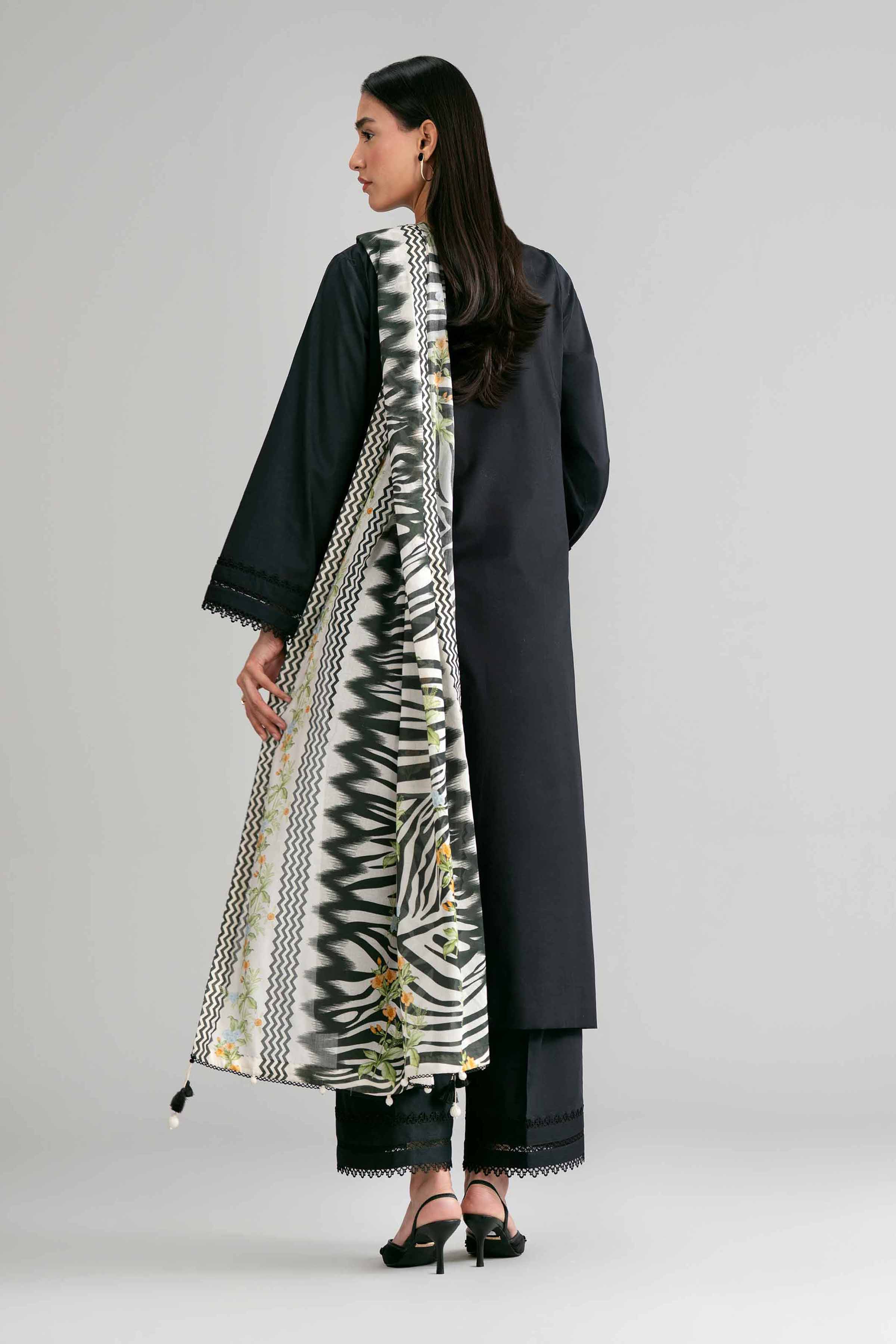 3 Piece - Printed Embroidered Suit - 42601535