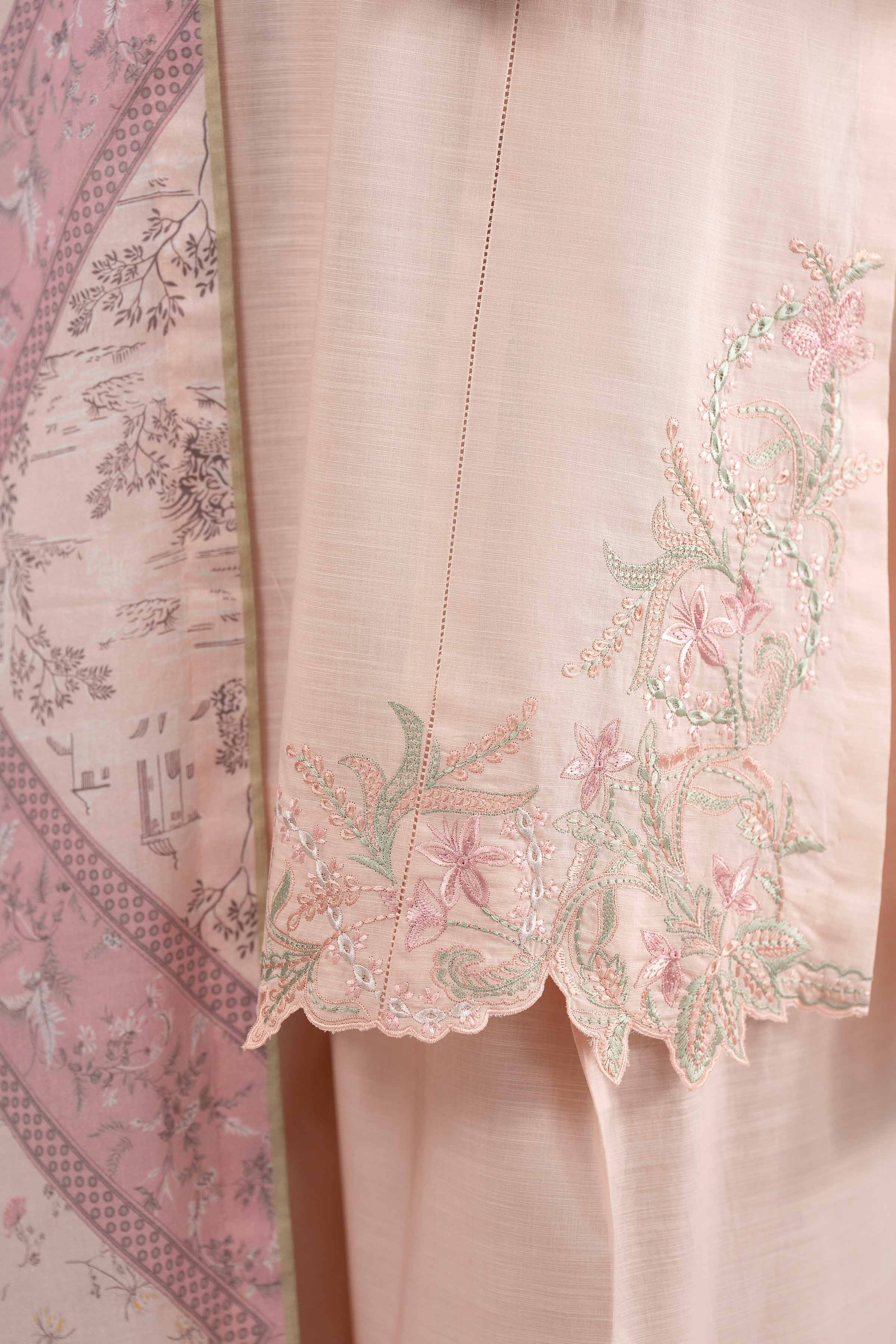 3 Piece - Printed Embroidered Suit - 42601538