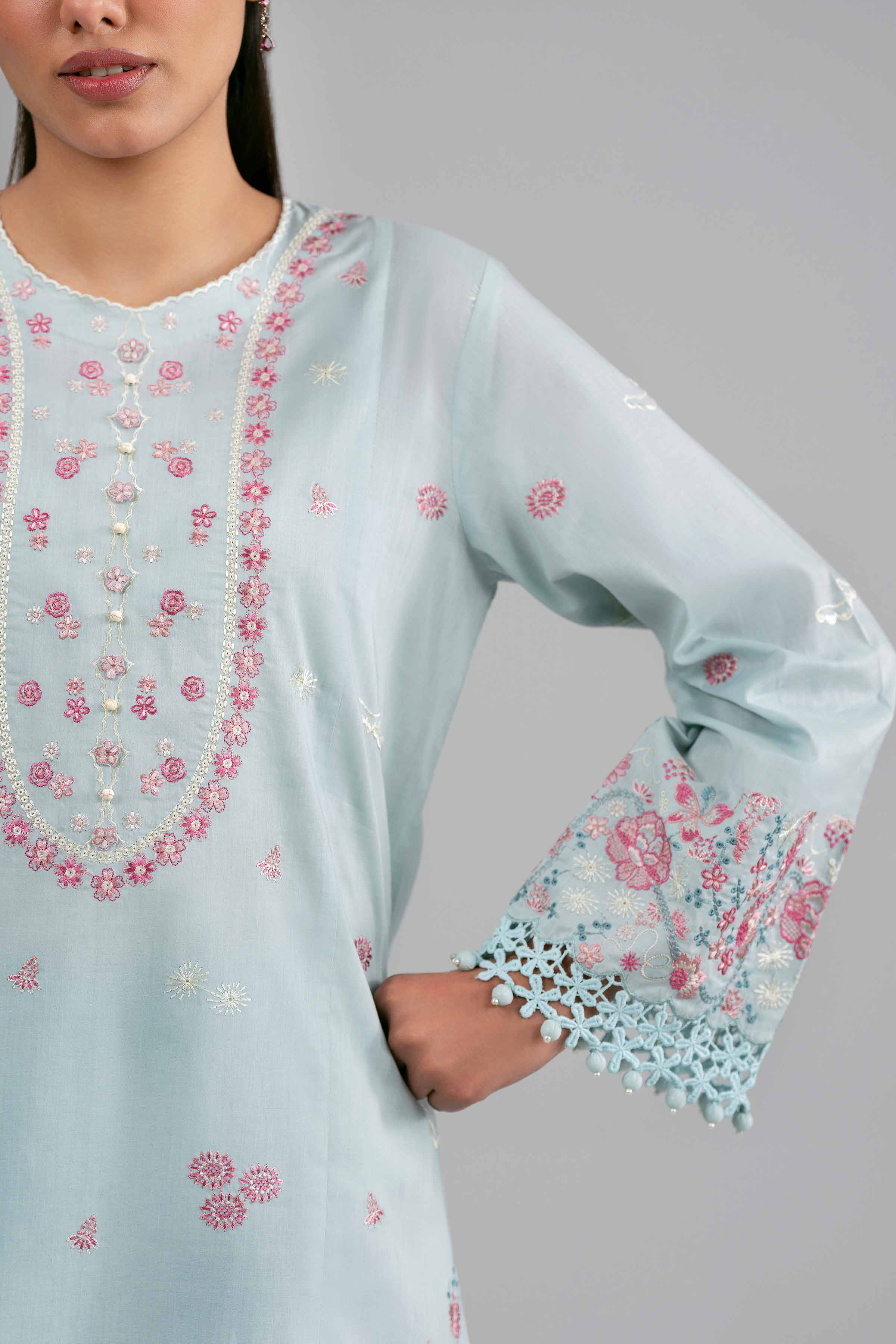3 Piece - Printed Embroidered Suit - 42601539
