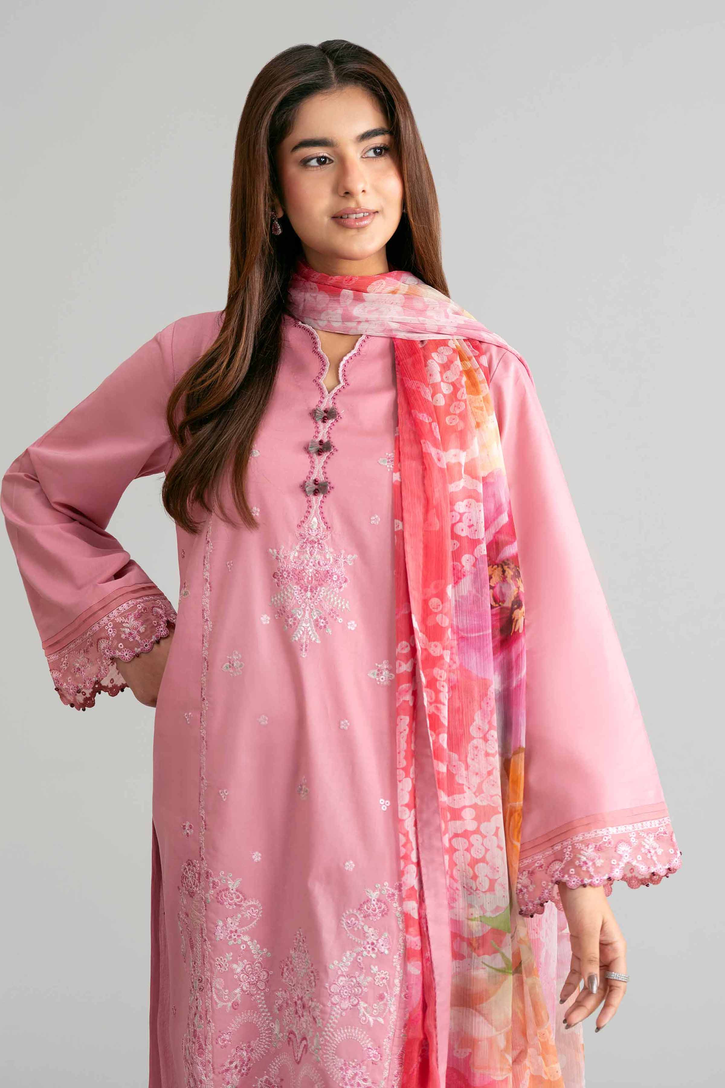 3 Piece - Digital Printed Embroidered Suit - 42601544