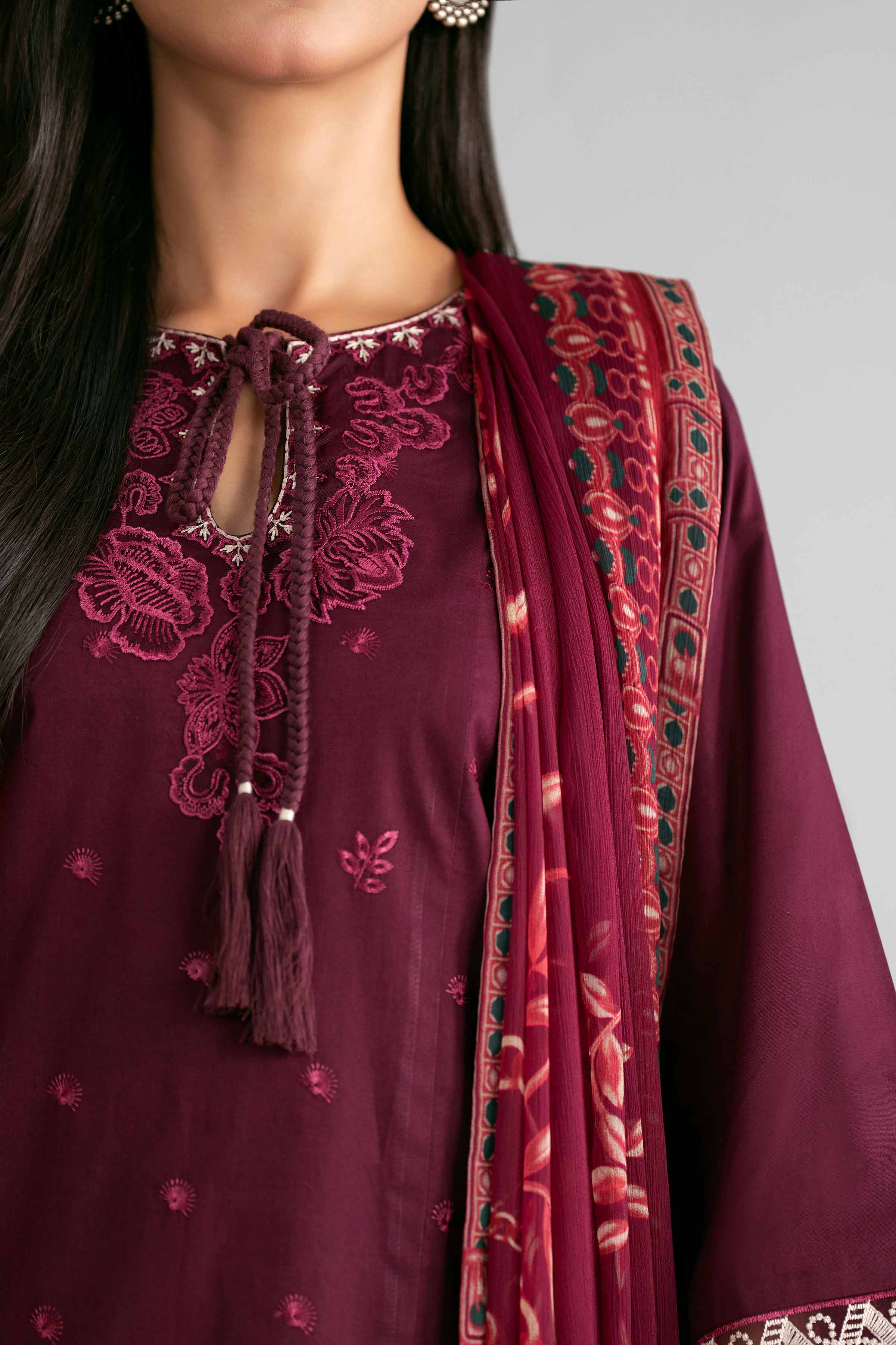 3 Piece - Digital Printed Embroidered Suit - 42601546