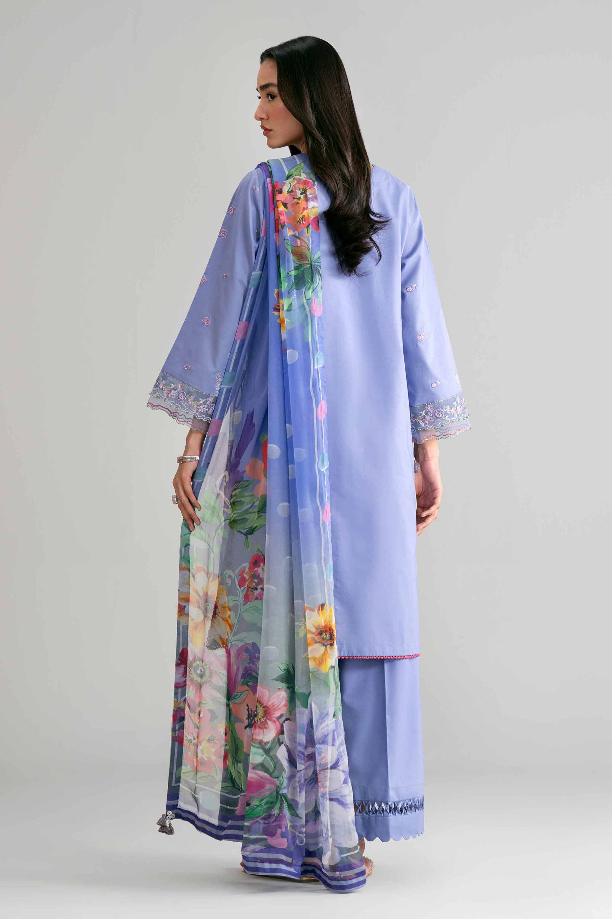 3 Piece - Digital Printed Embroidered Suit - 42601549