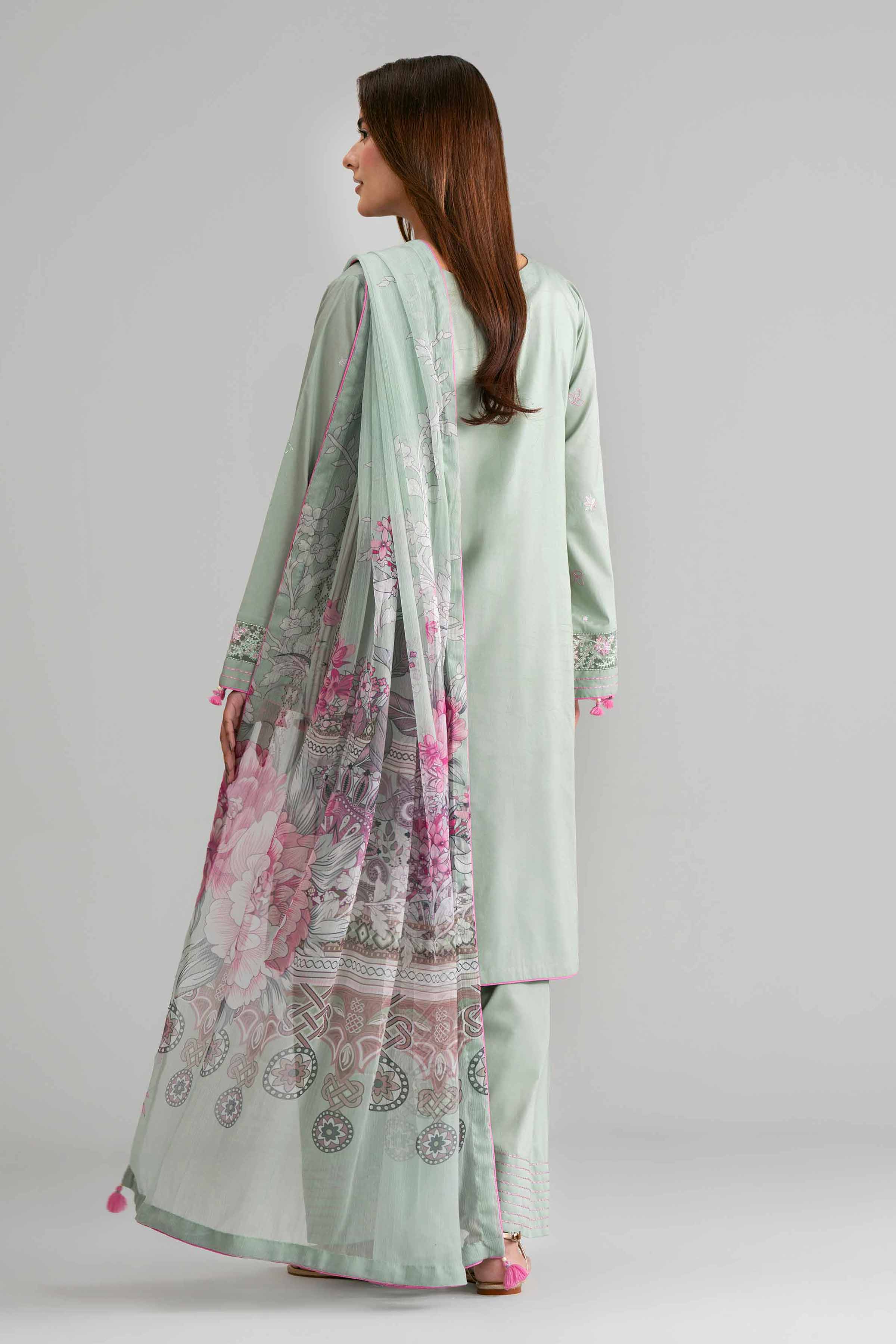3 Piece - Digital Printed Embroidered Suit - 42601552