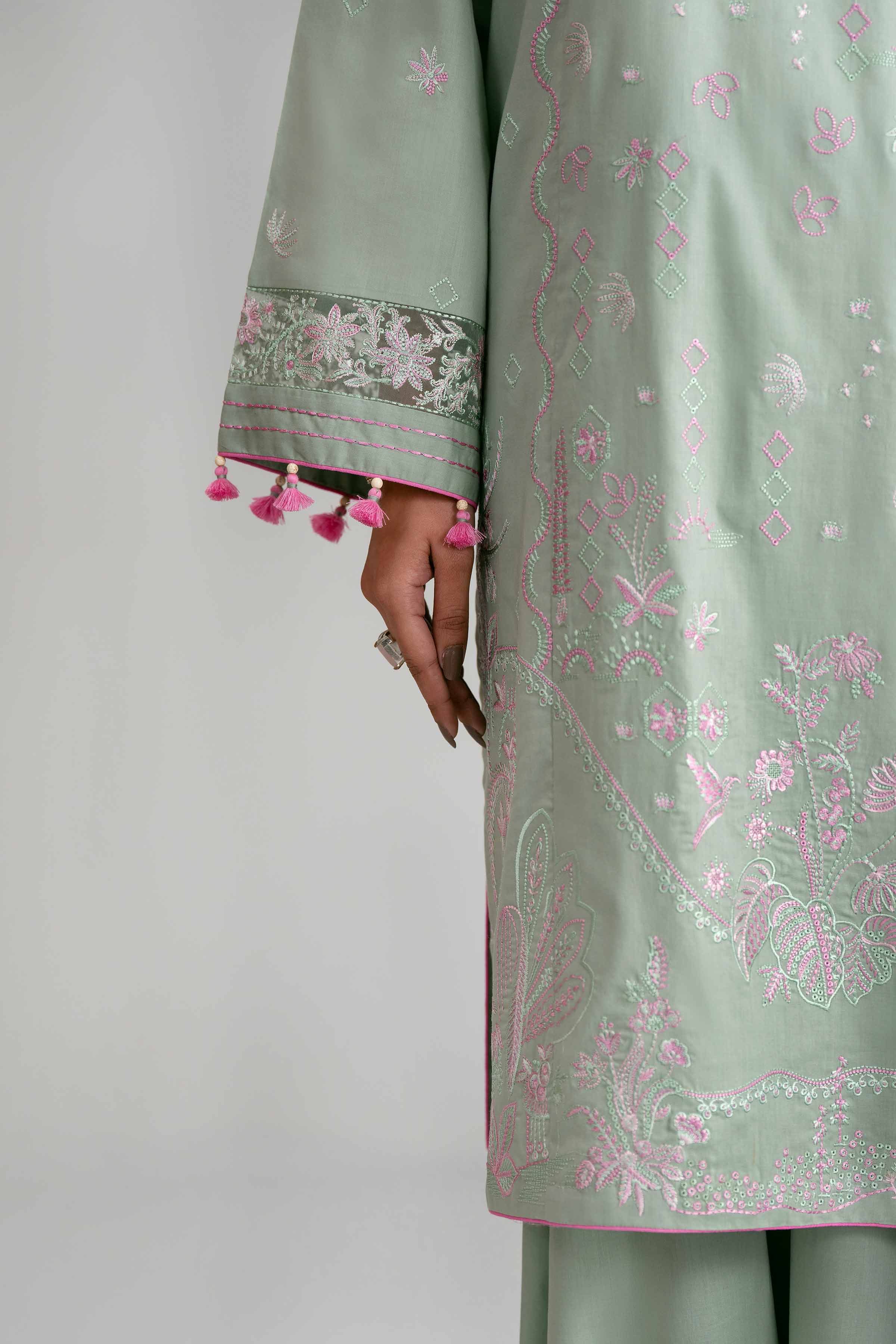 3 Piece - Digital Printed Embroidered Suit - 42601552