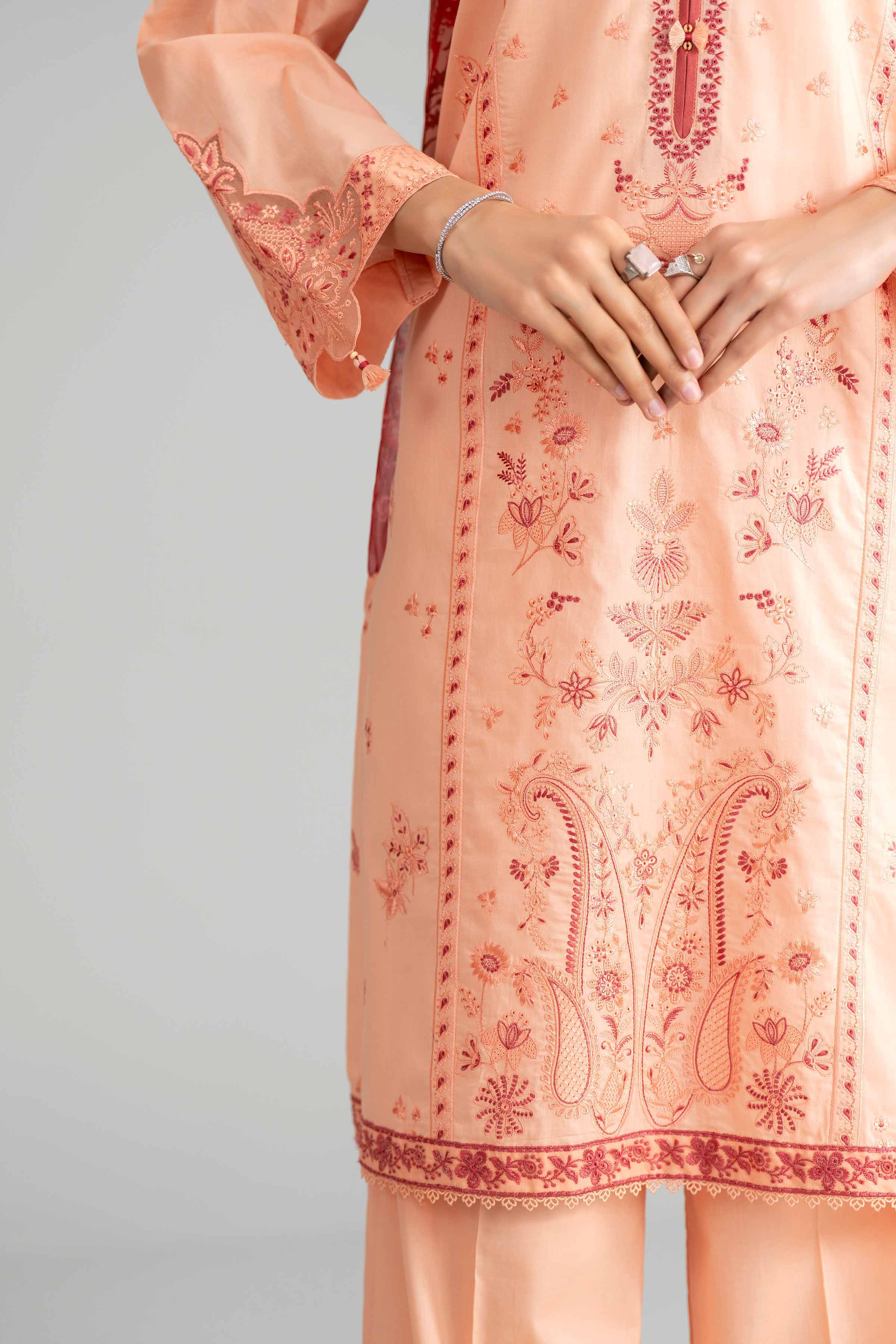 3 Piece - Digital Printed Embroidered Suit - 42601553