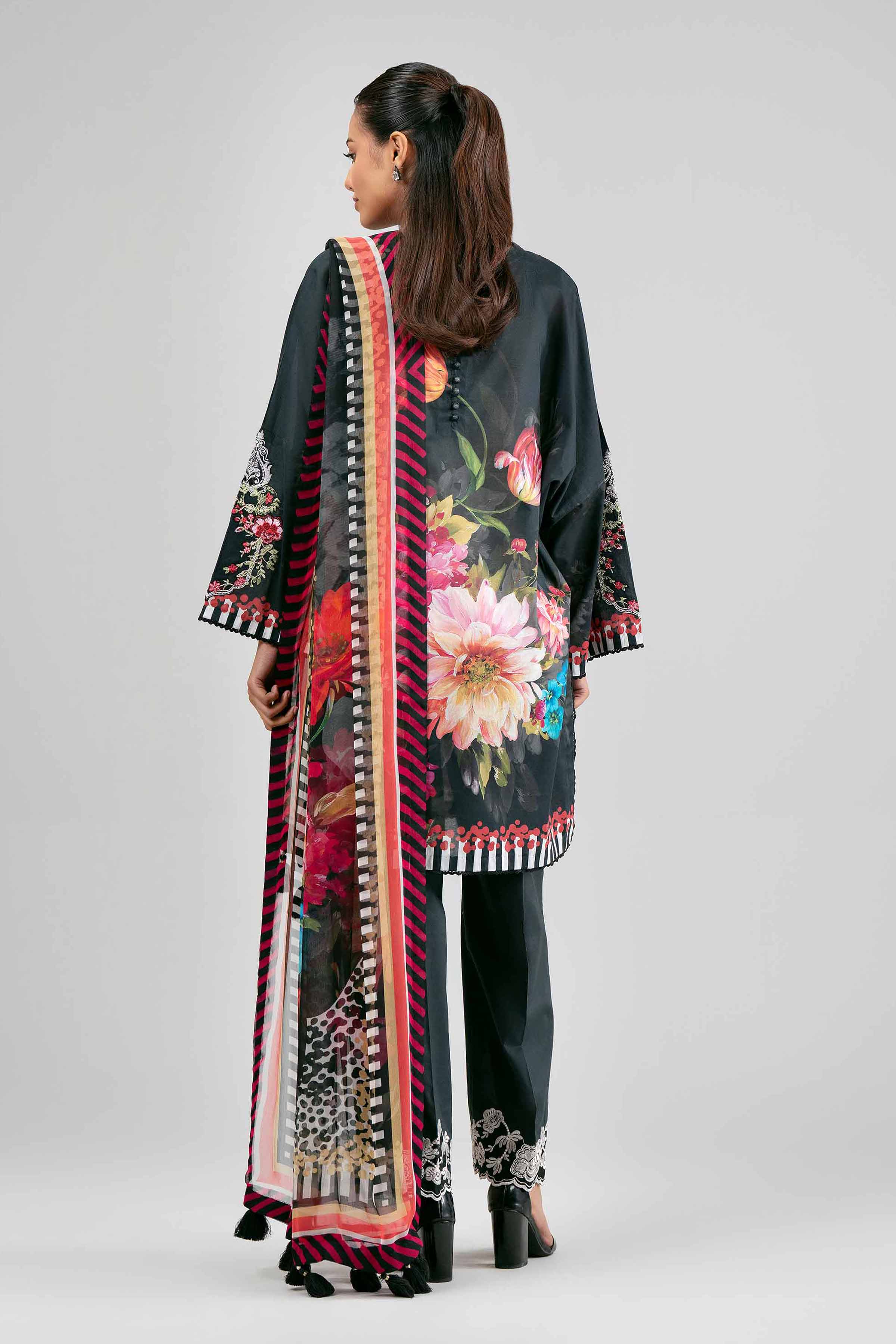 3 Piece - Digital Printed Embroidered Suit - 42601555