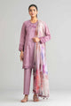 3 Piece Printed Satin Silk Suit