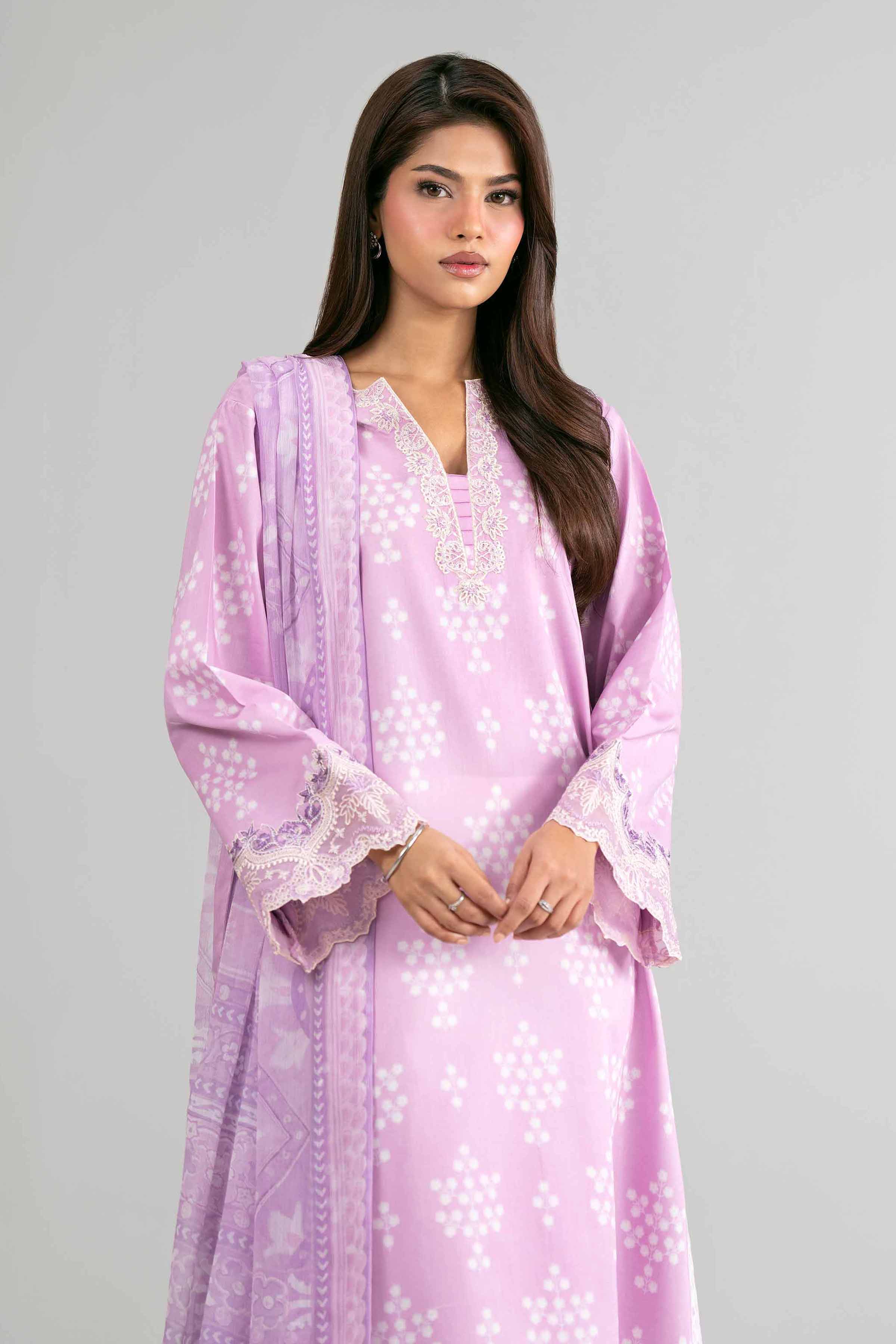 2 Piece - Digital Printed Embroidered Suit - 42601589