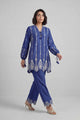 3 Piece Embroidered Raw Silk Suit