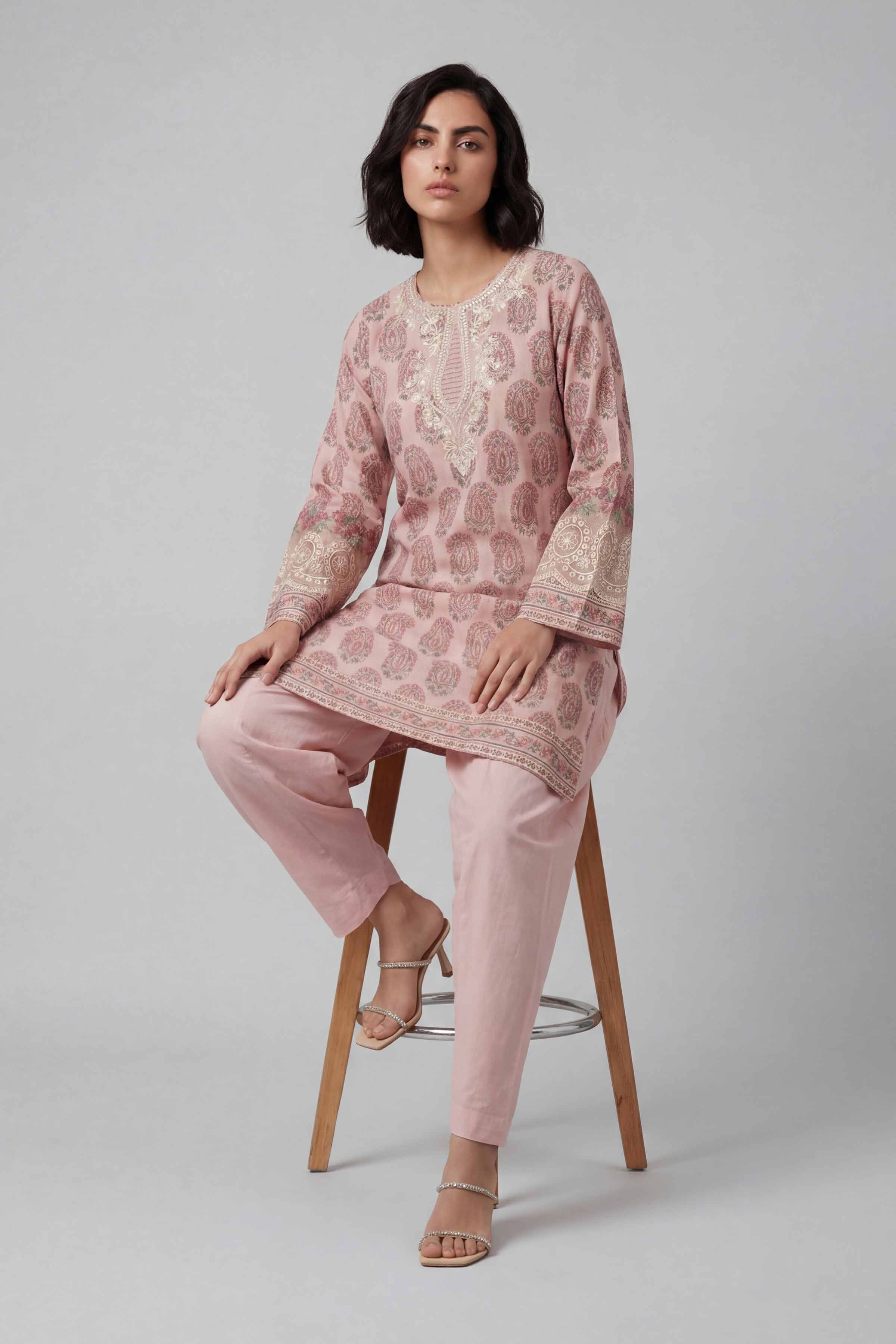 2 Piece - Printed Embroidered Suit - 42601661