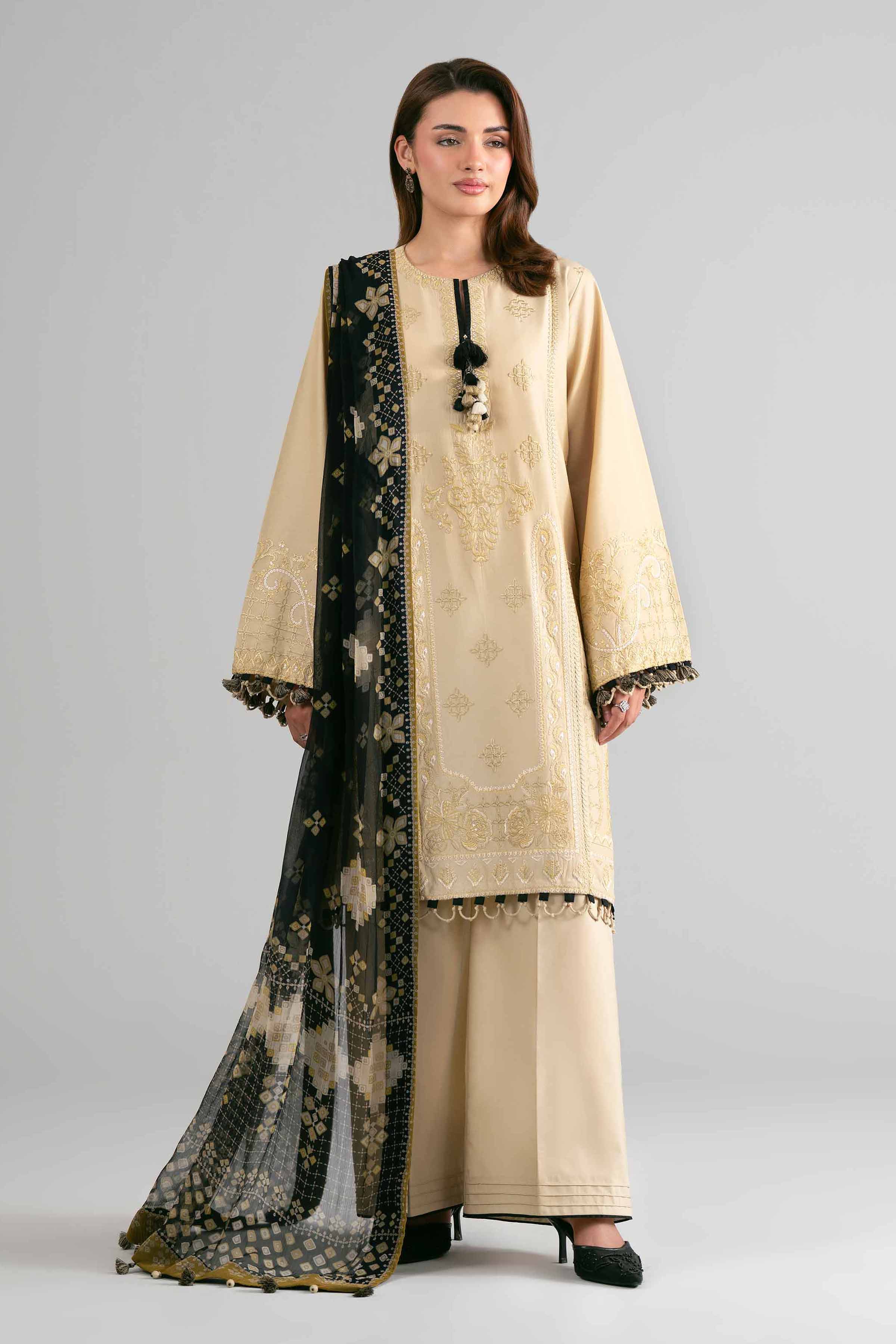 3 Piece - Digital Printed Embroidered Suit - 42601695