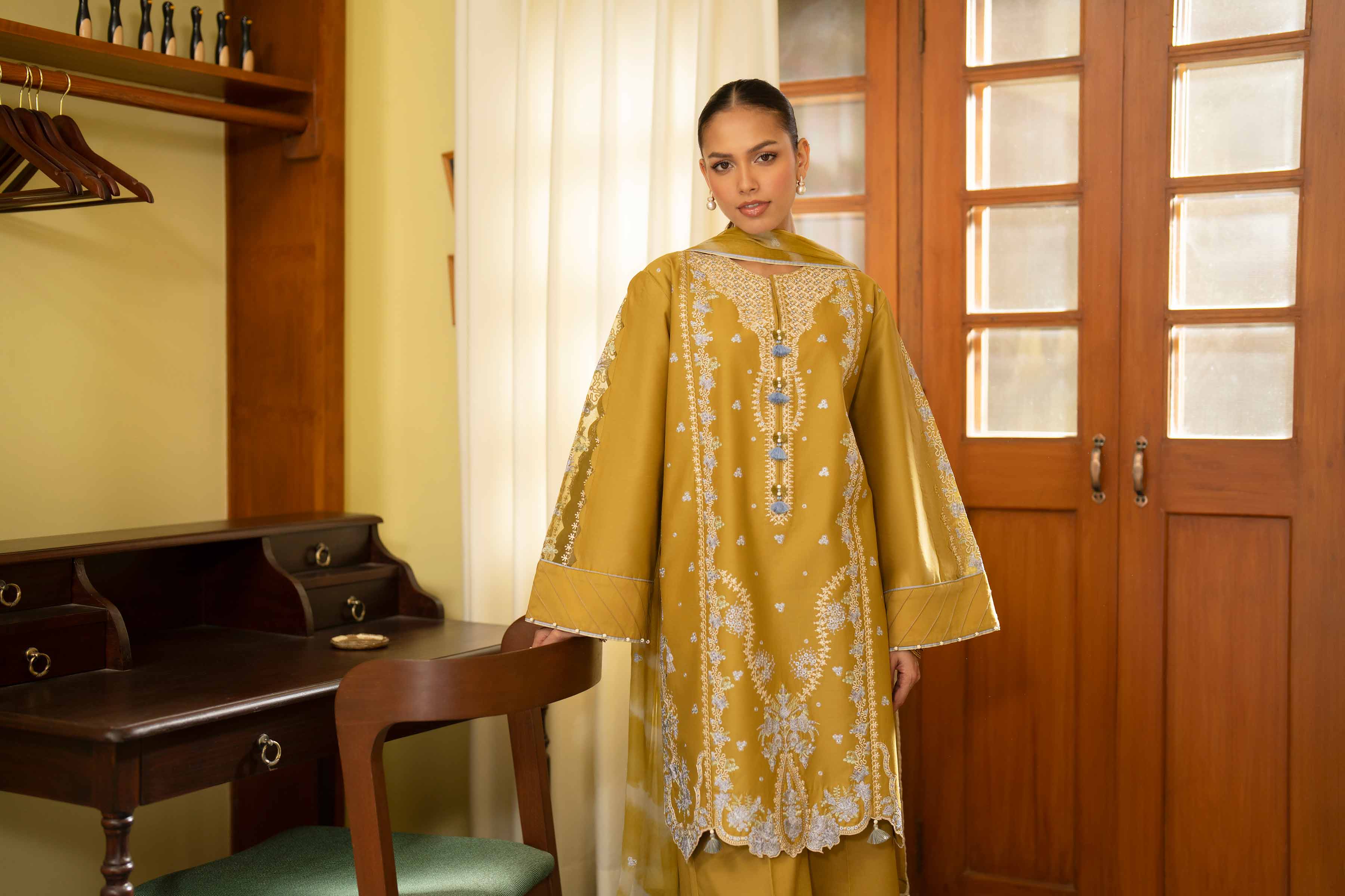 3 Piece - Digital Printed Embroidered Suit - 42601696