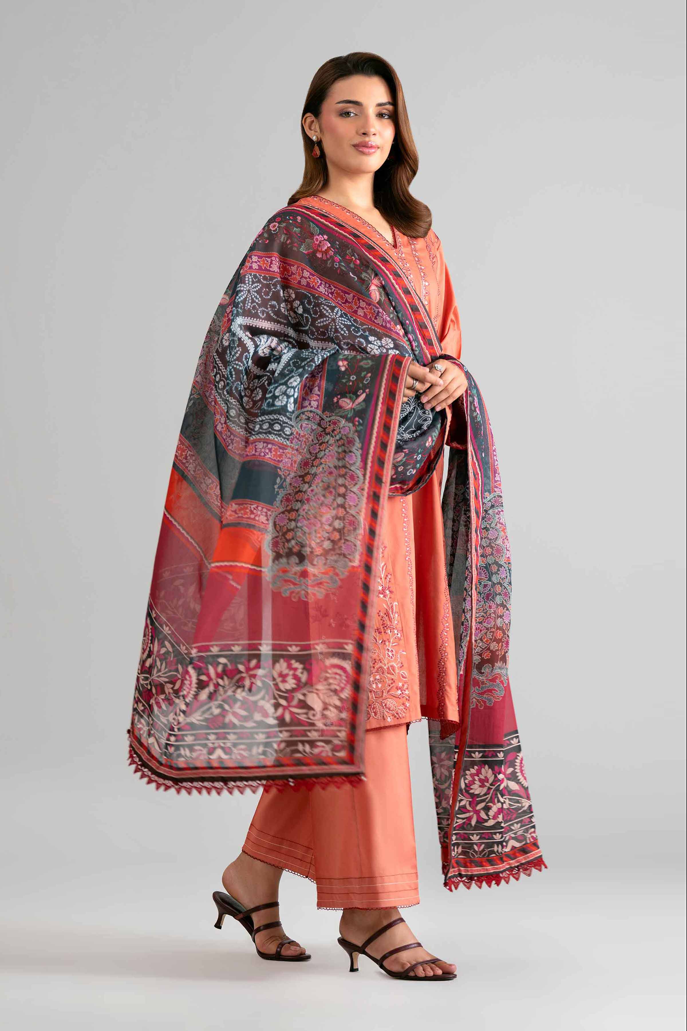 3 Piece - Digital Printed Embroidered Suit - 42601711