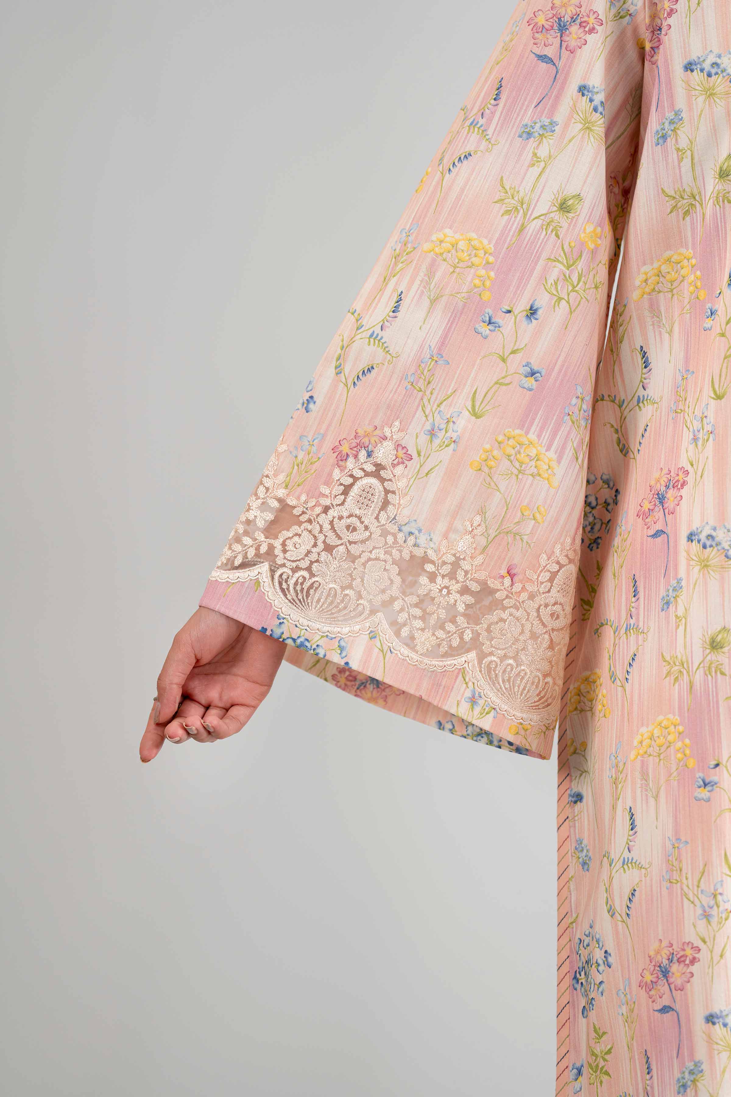 3 Piece - Printed Embroidered Suit - 42601727