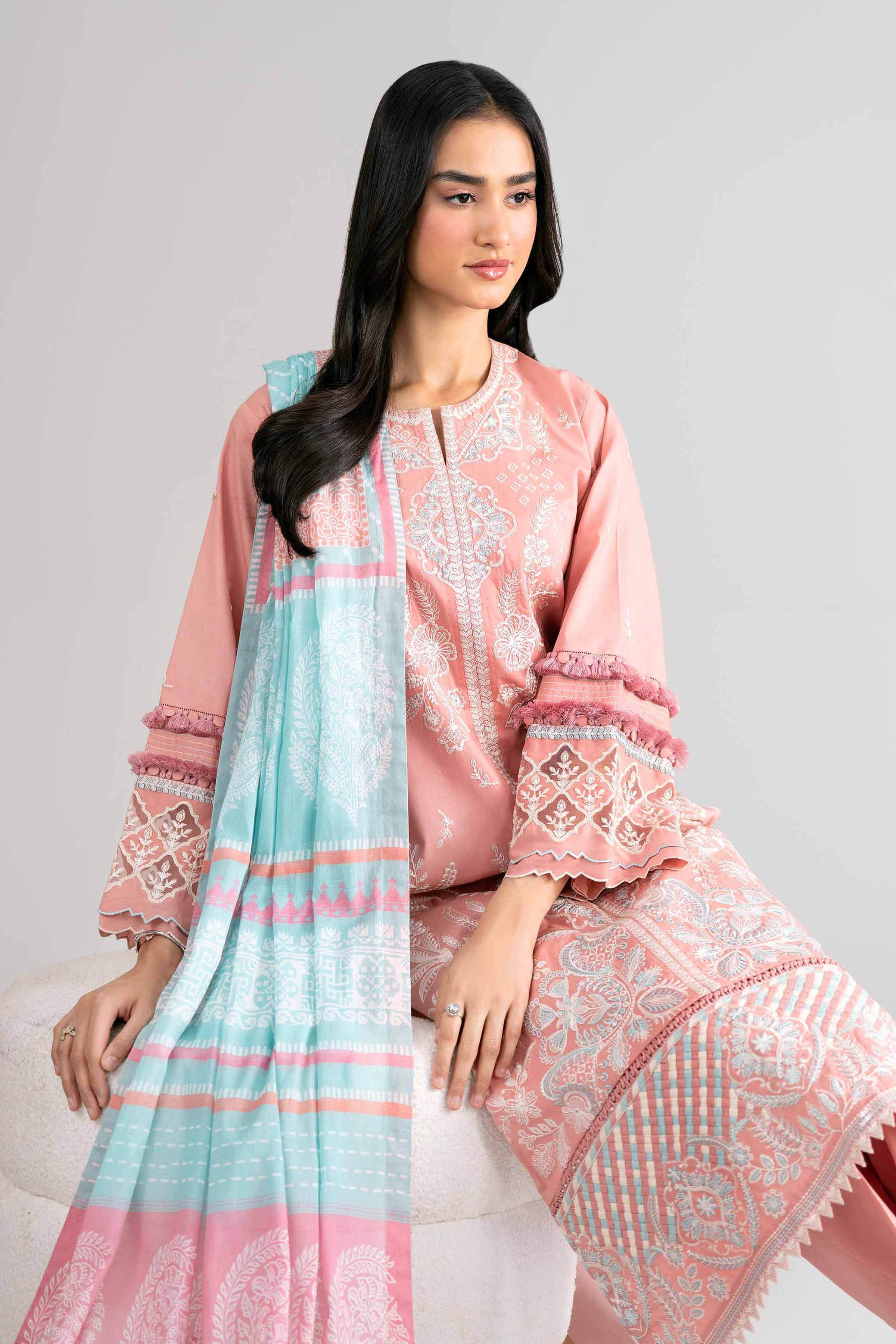 3 Piece - Digital Printed Embroidered Suit - 42601737