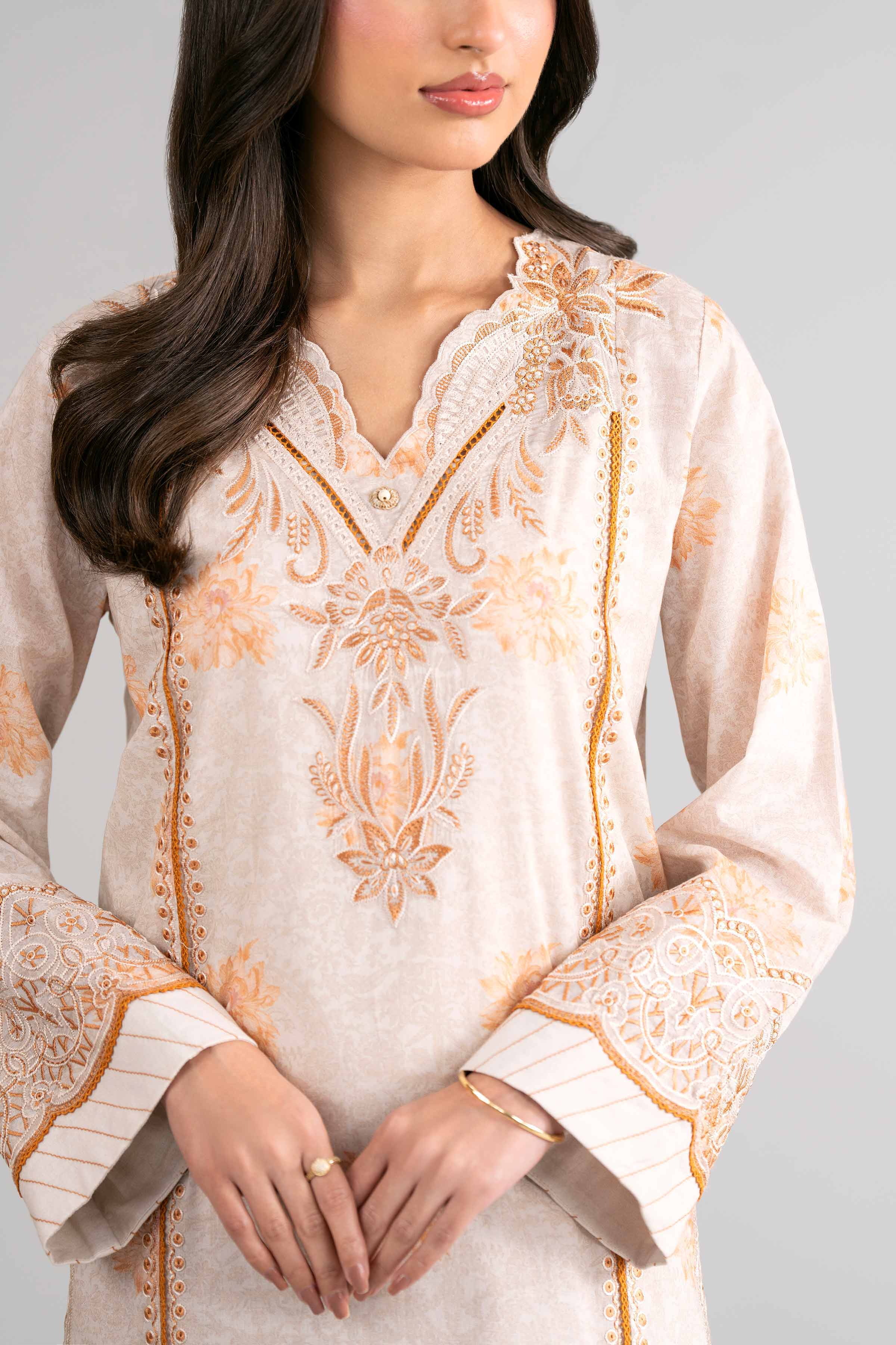 3 Piece - Digital Printed Embroidered Suit - 42601739