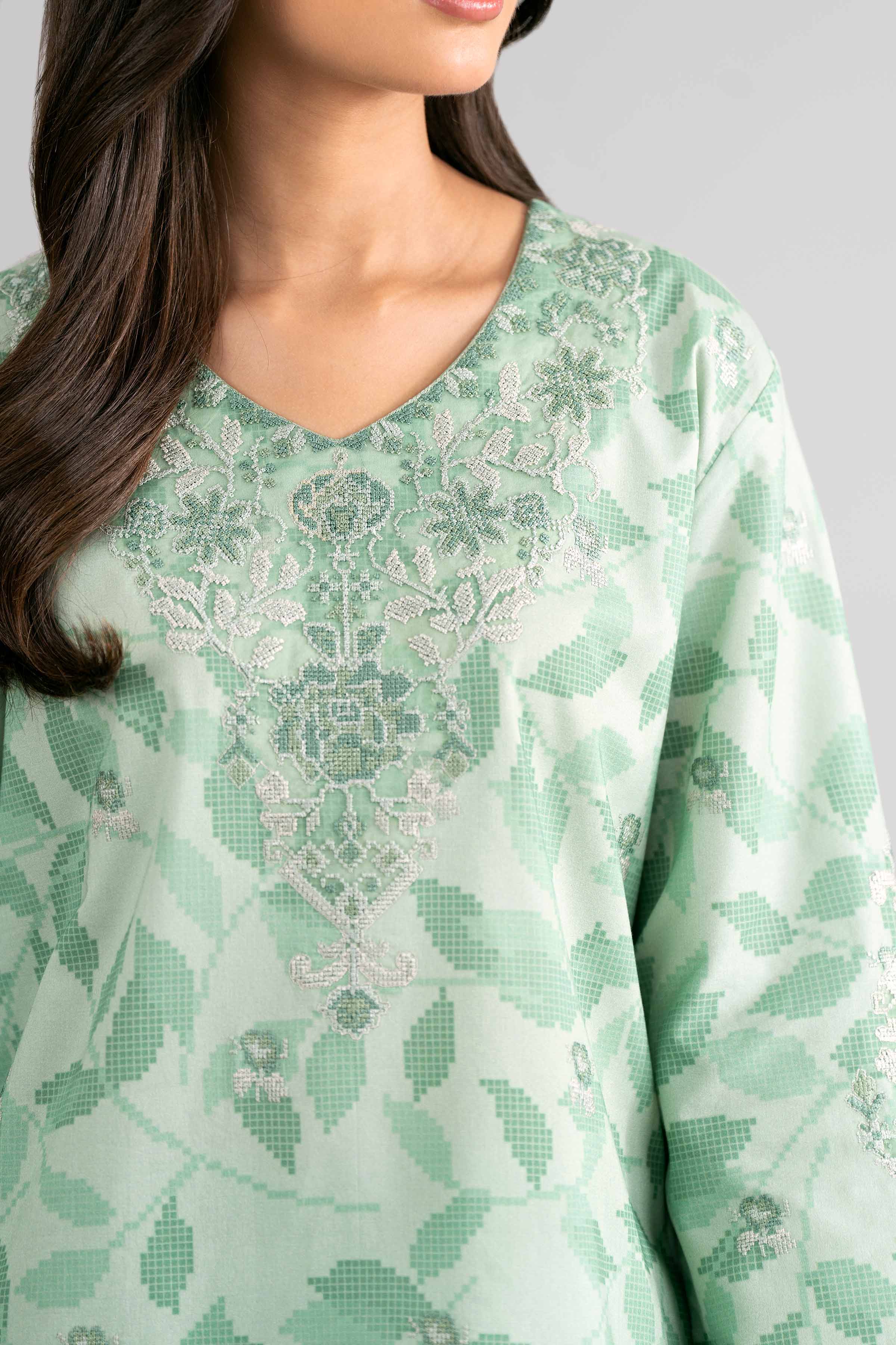 3 Piece - Digital Printed Embroidered Suit - 42601743