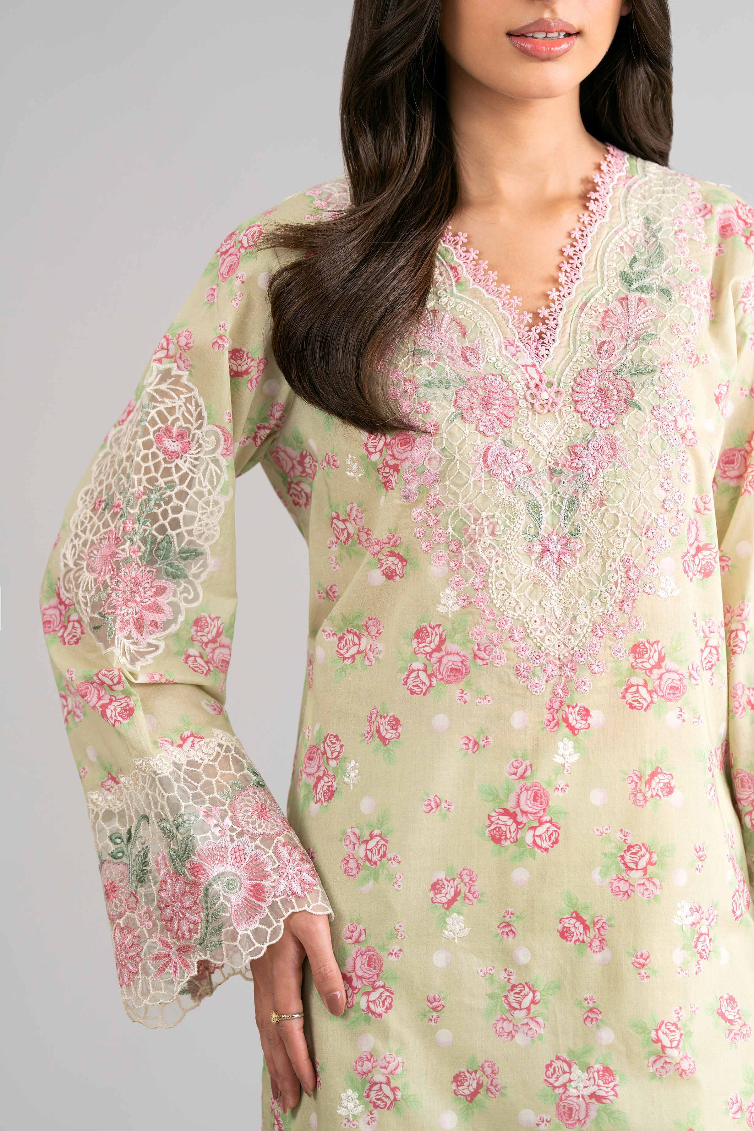 3 Piece - Digital Printed Embroidered Suit - 42601744
