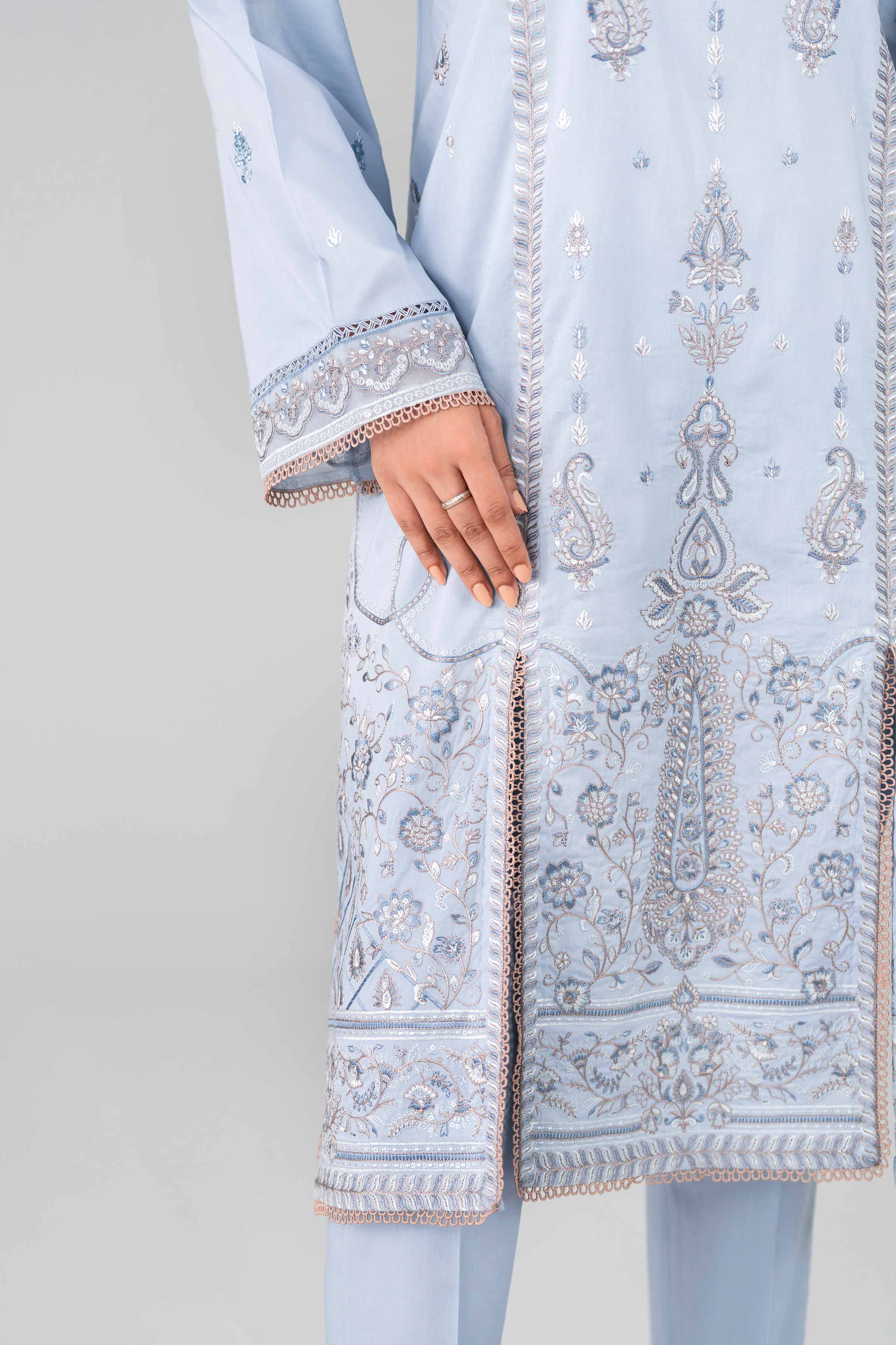 3 Piece - Digital Printed Embroidered Suit - 42601770
