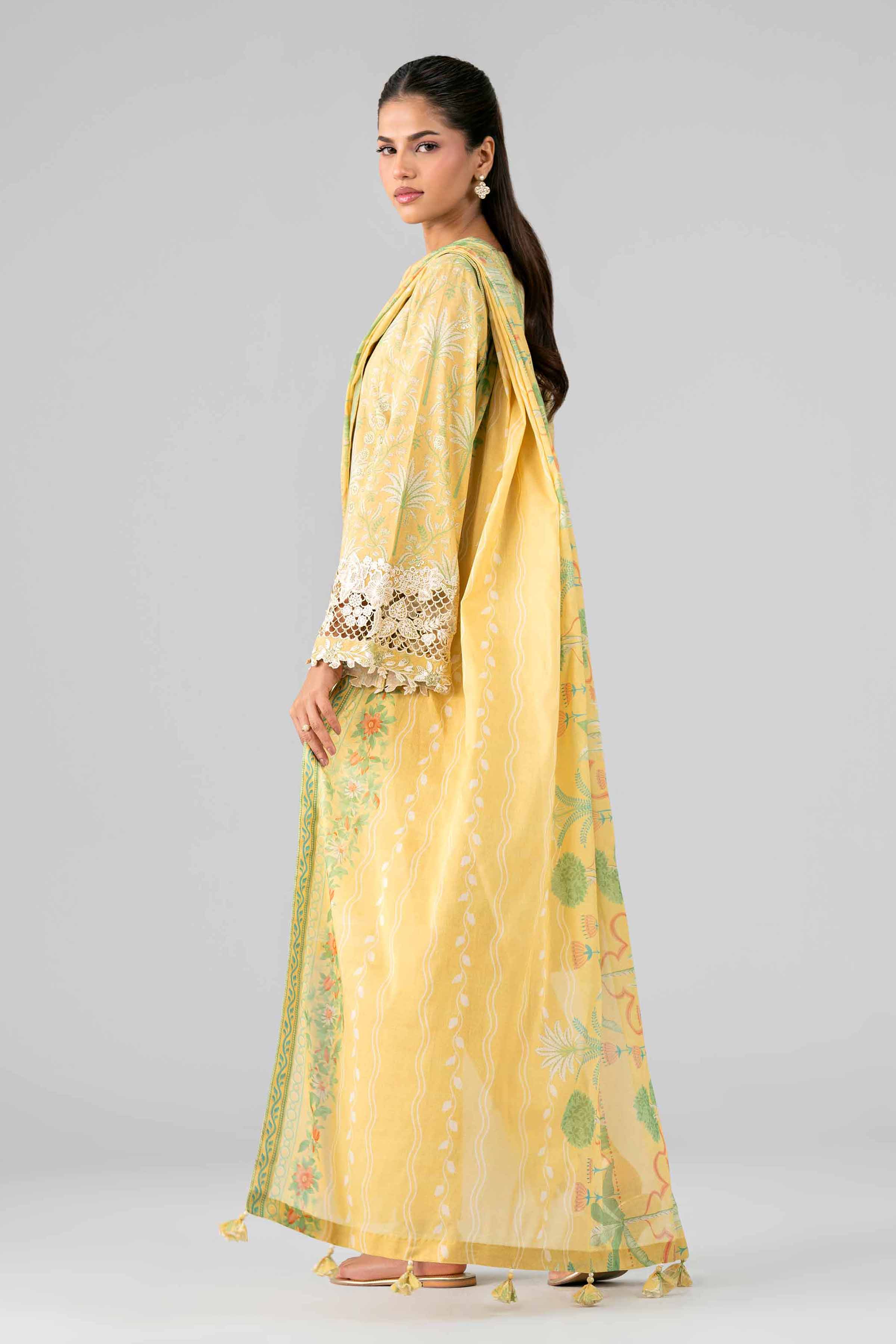 3 Piece - Printed Embroidered Suit - 42601782