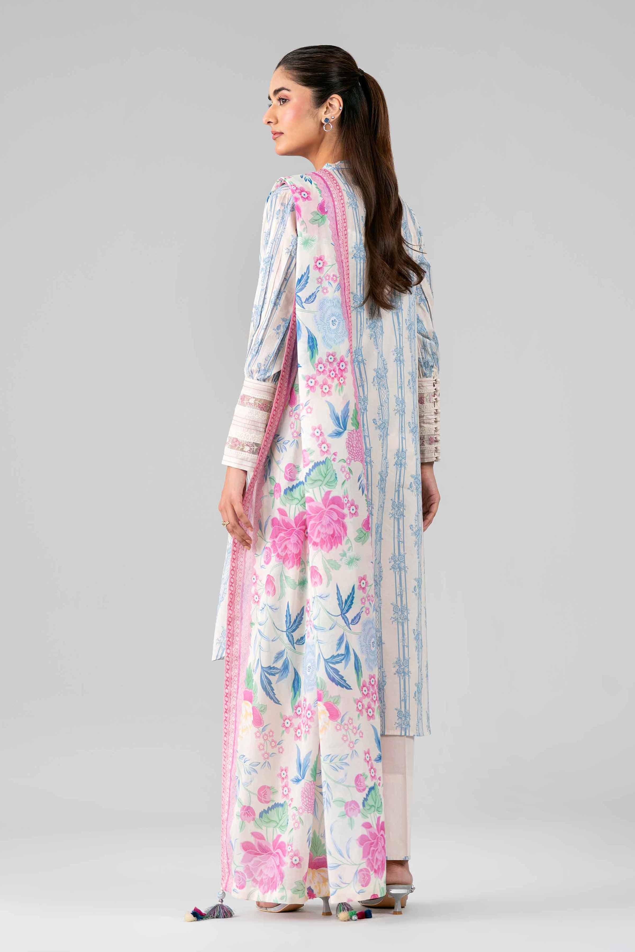 3 Piece - Printed Embroidered Suit - 42601783