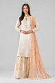 3 Piece Embroidered Raw Silk Suit