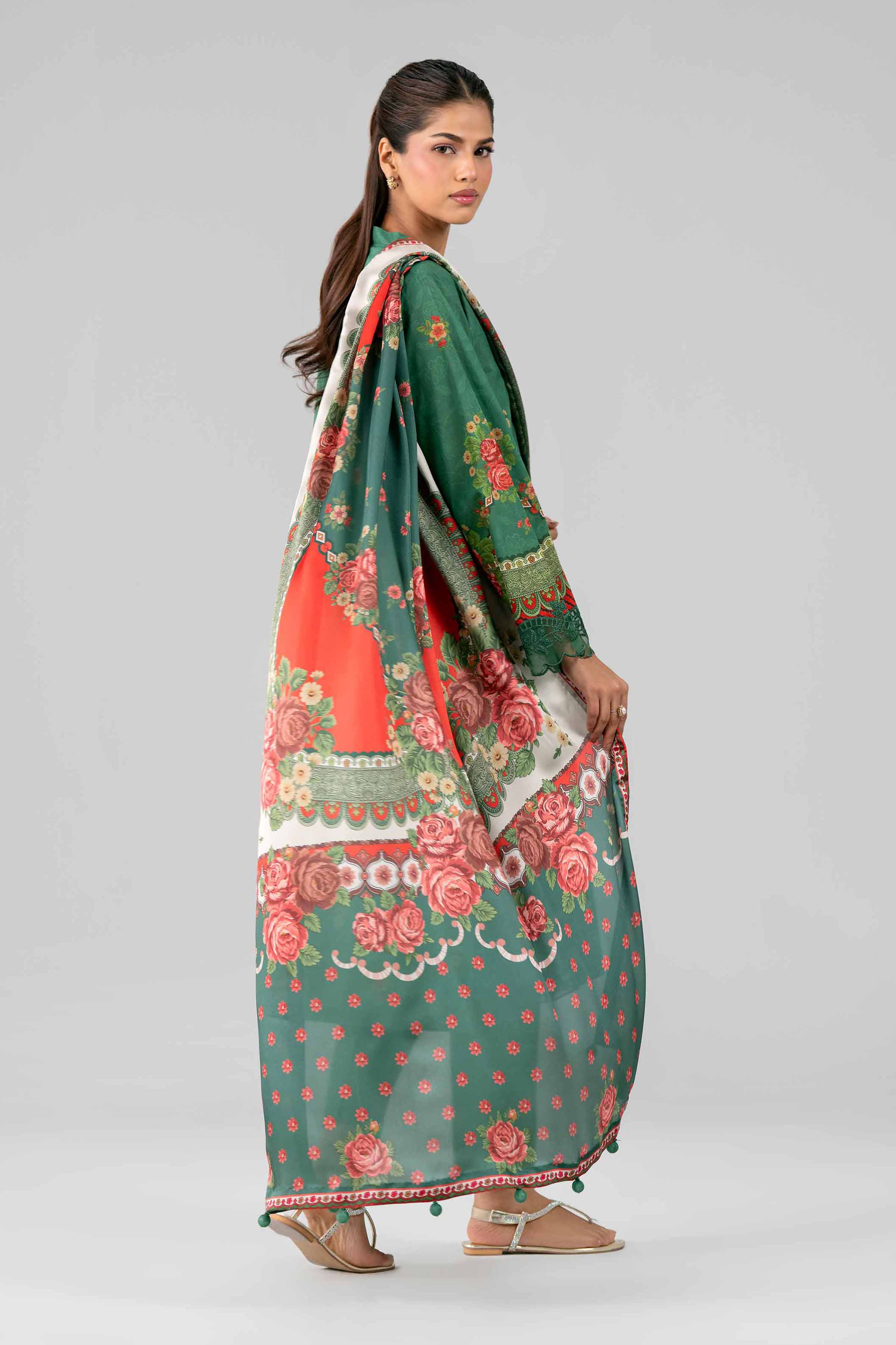 3 Piece - Digital Printed Embroidered Suit - 42601794