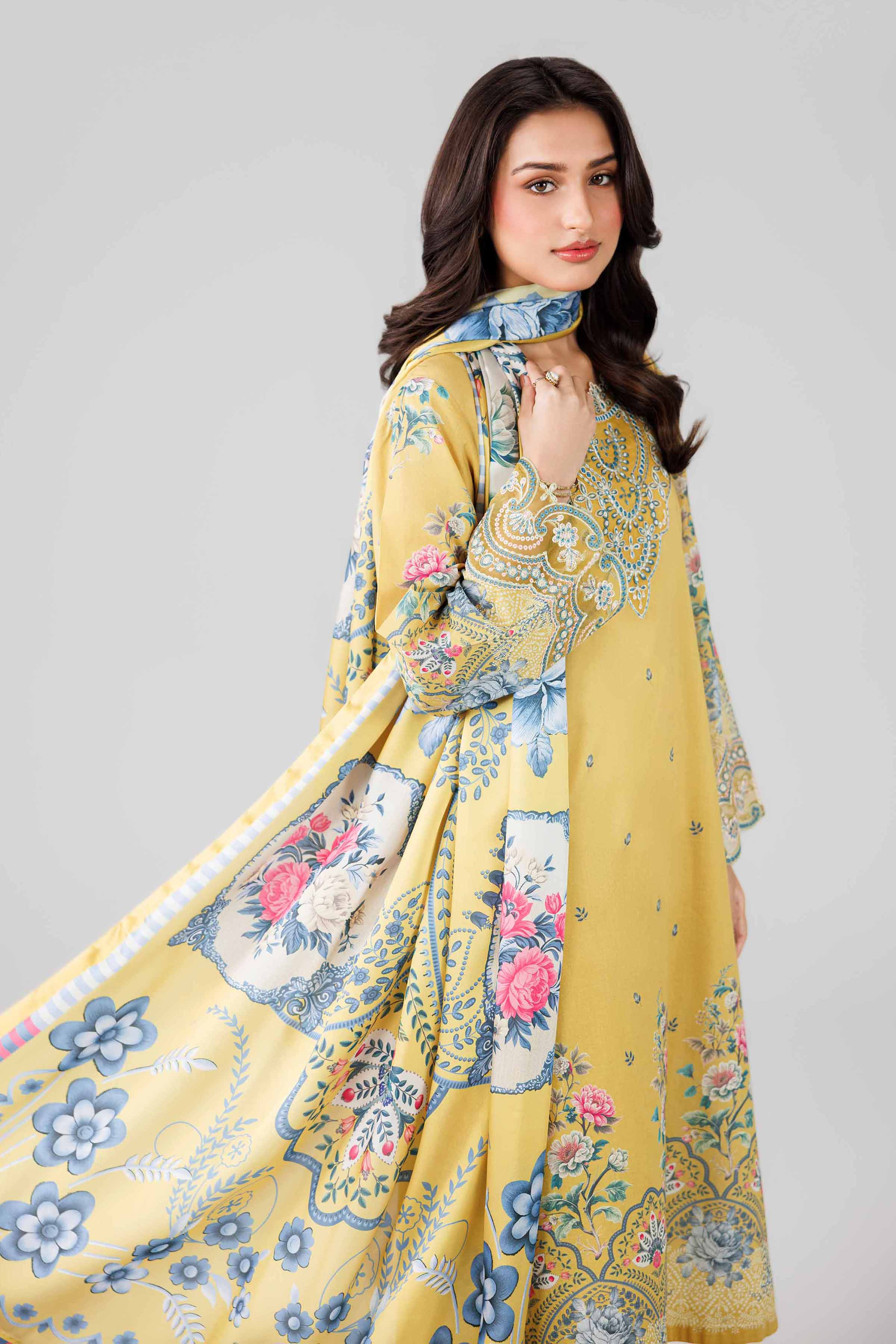 3 Piece - Digital Printed Embroidered Suit - 42601796