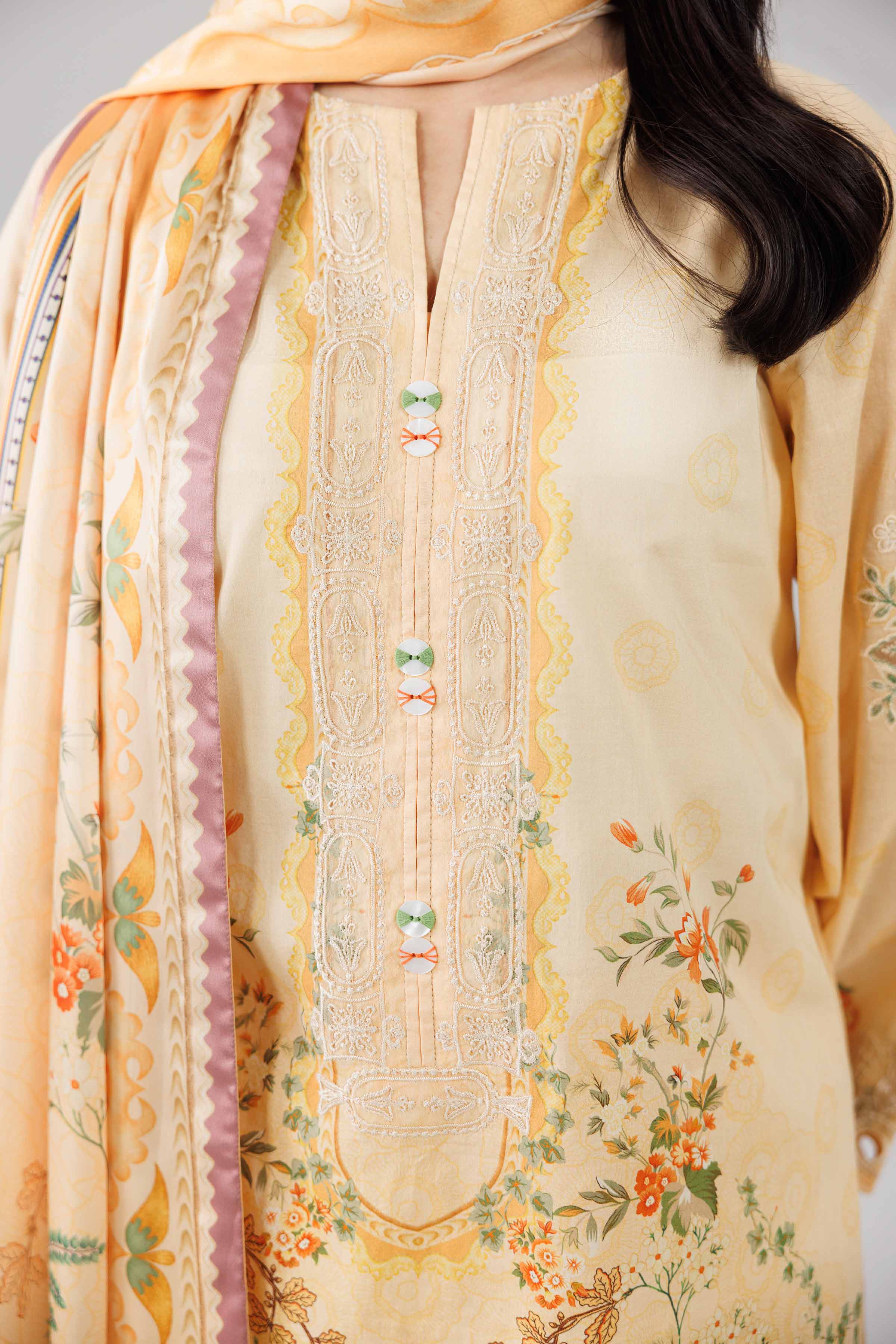 3 Piece - Digital Printed Embroidered Suit - 42601798