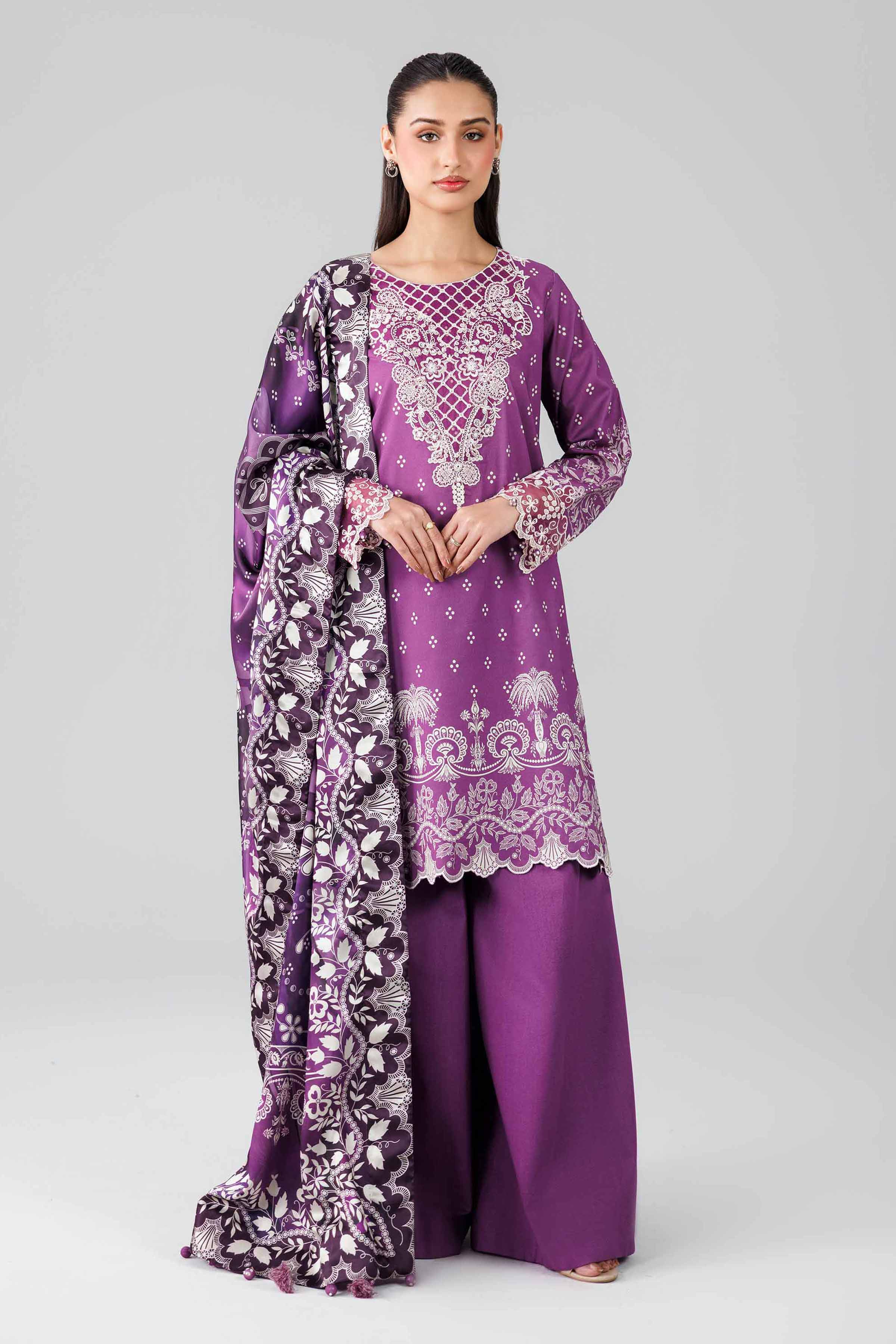 3 Piece - Digital Printed Embroidered Suit - 42601801