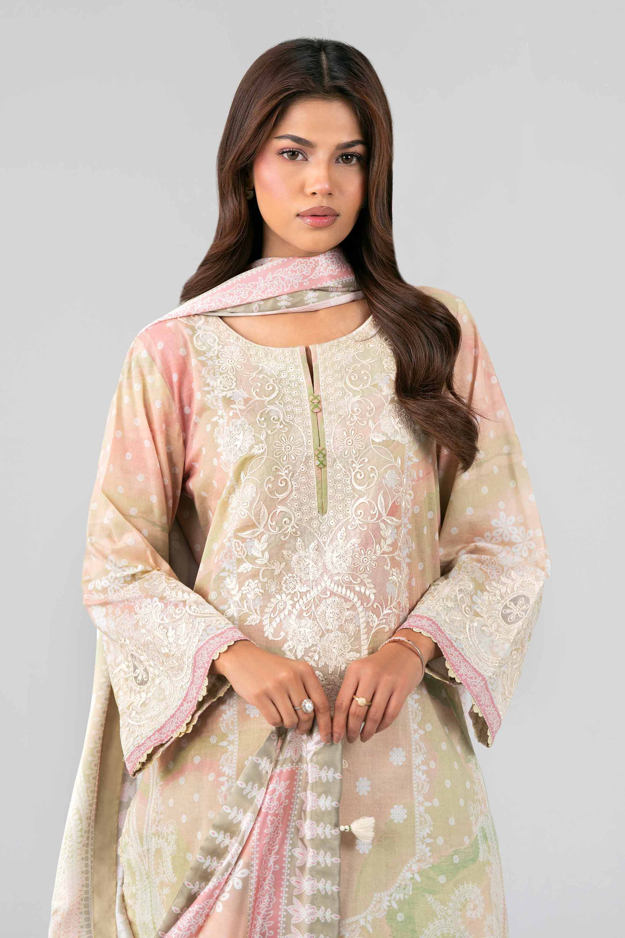 3 Piece - Digital Printed Embroidered Suit - 42601803