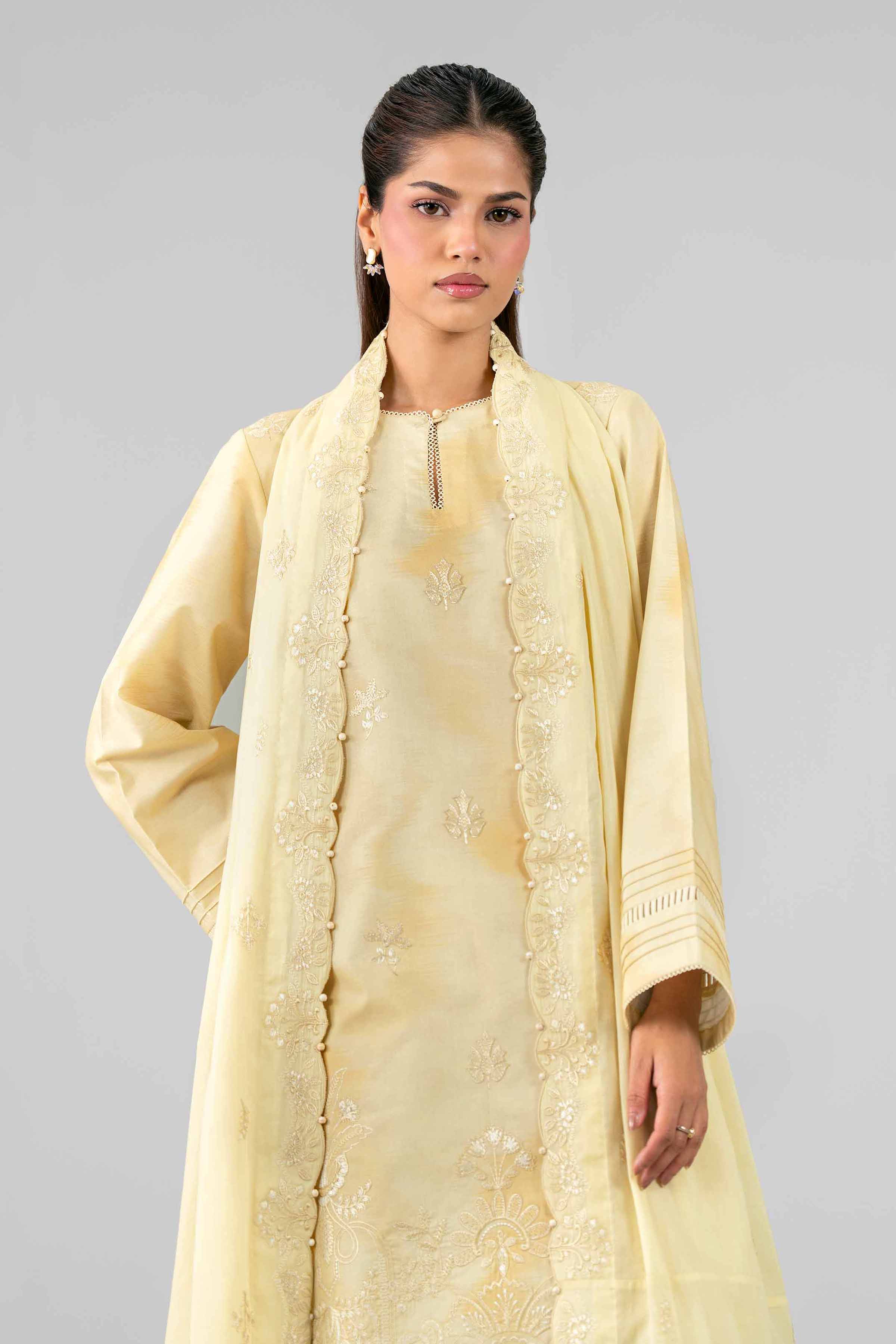 3 Piece - Printed Embroidered Suit - 42601808