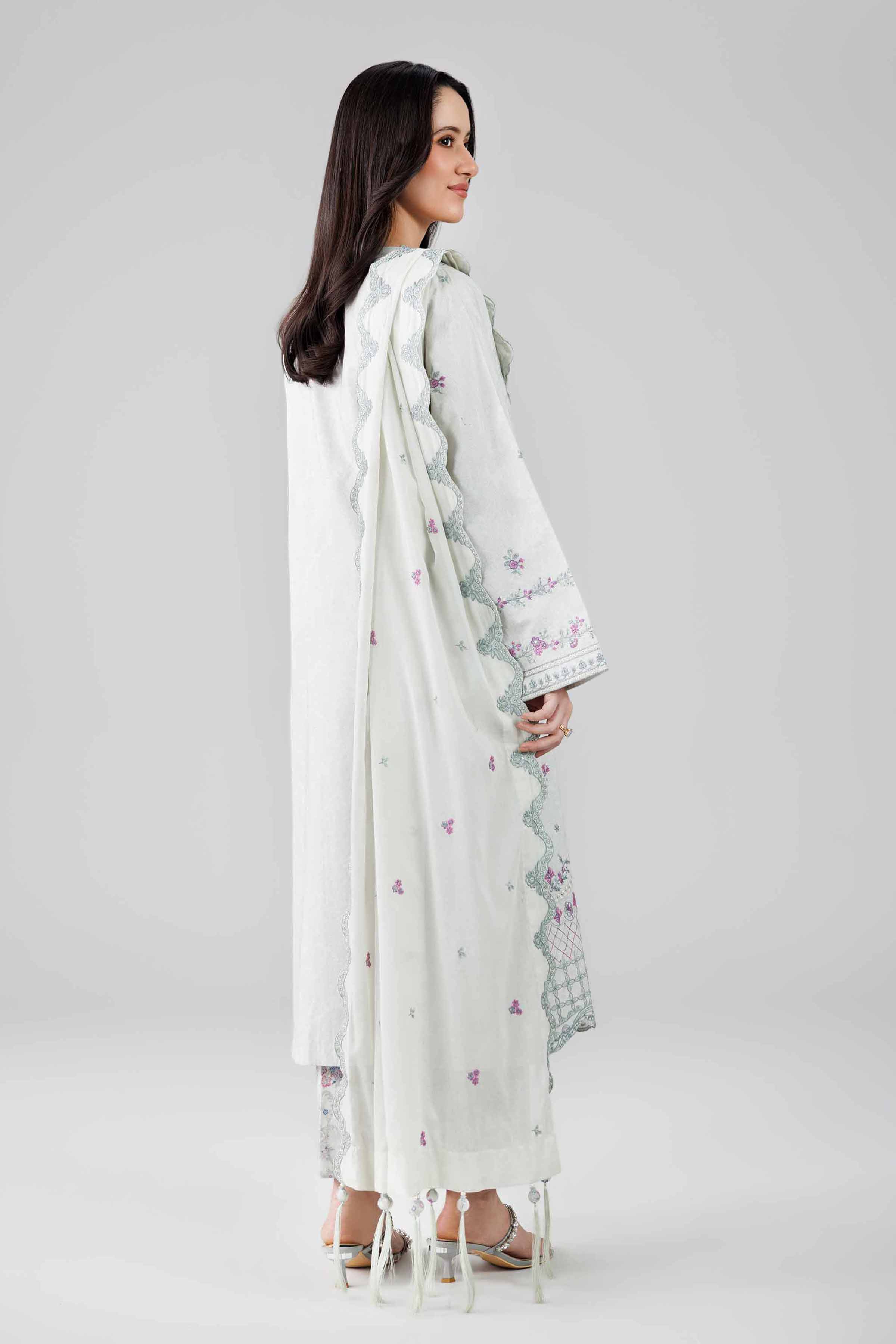 3 Piece - Printed Embroidered Suit - 42601812