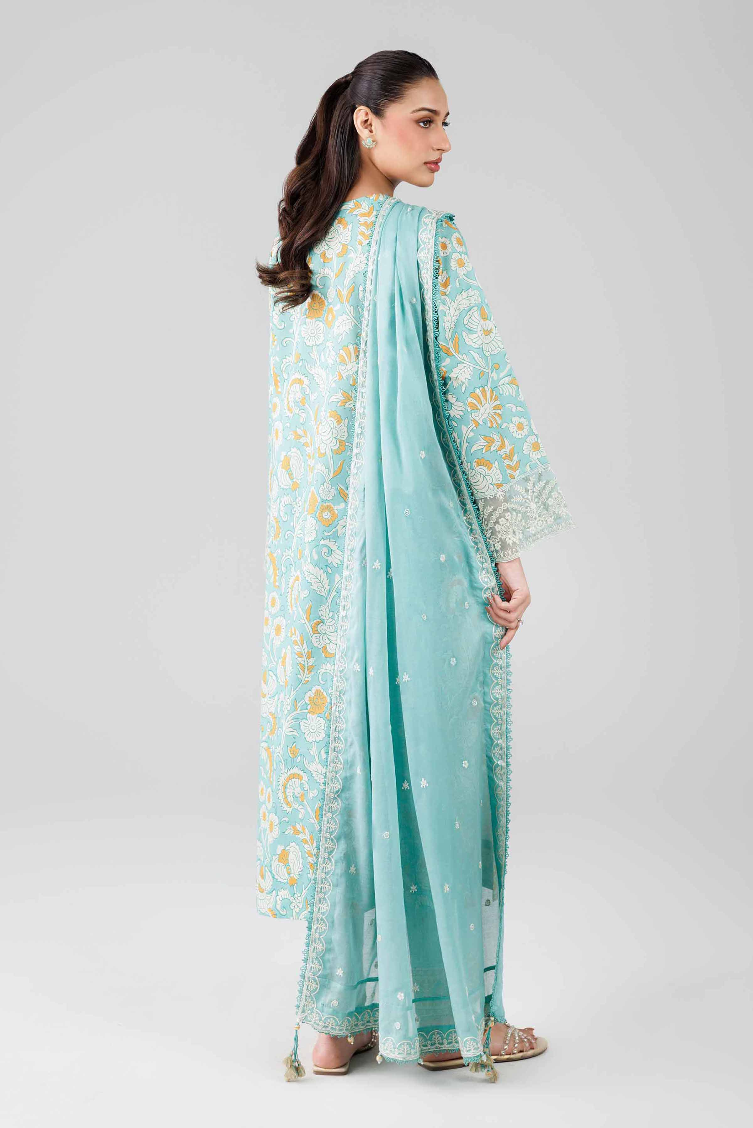 3 Piece - Printed Embroidered Suit - 42601817