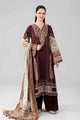 3 Piece Embroidered Raw Silk Suit